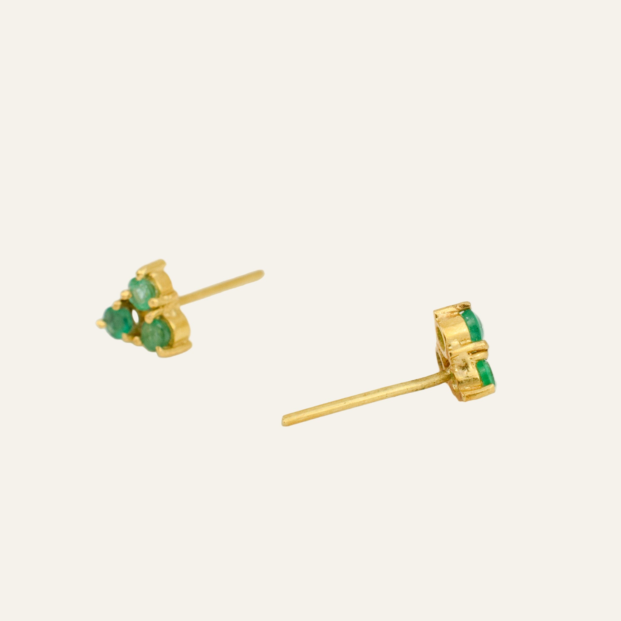 Emerald Trio Studs
