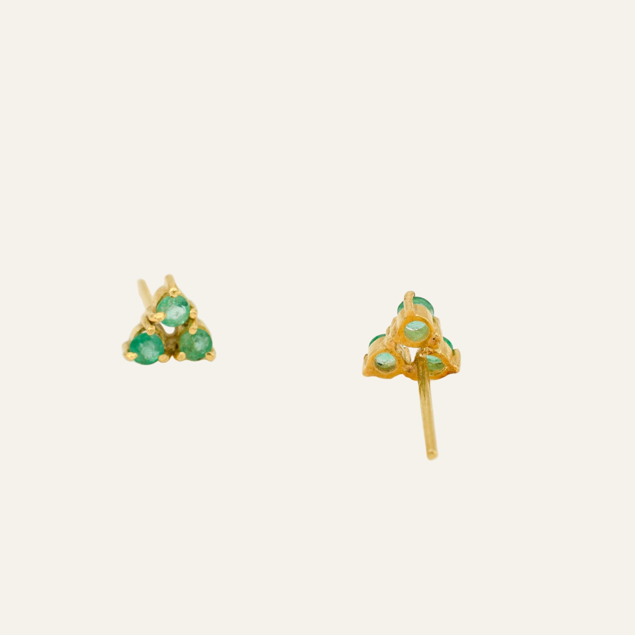 Emerald Trio Studs