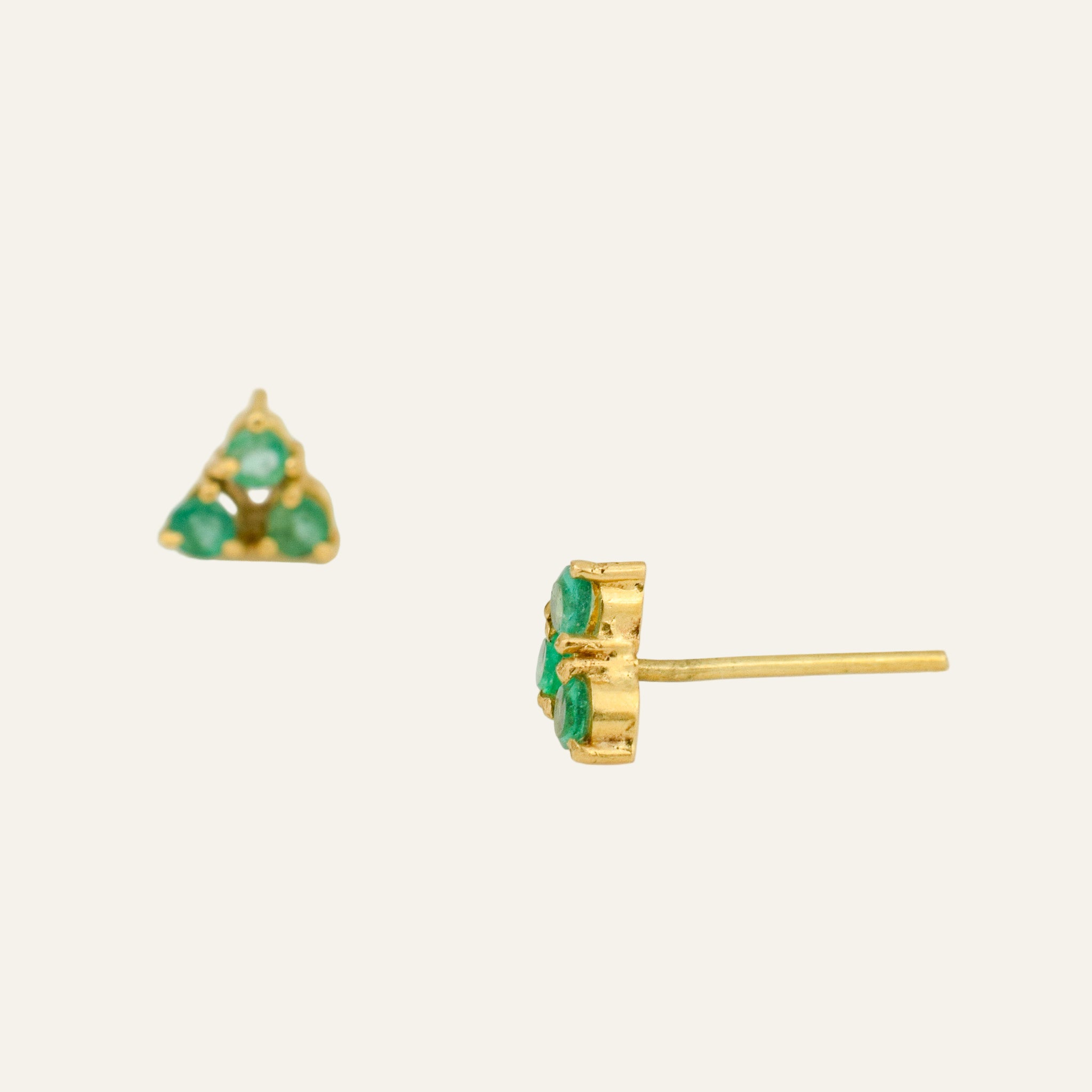 Emerald Trio Studs