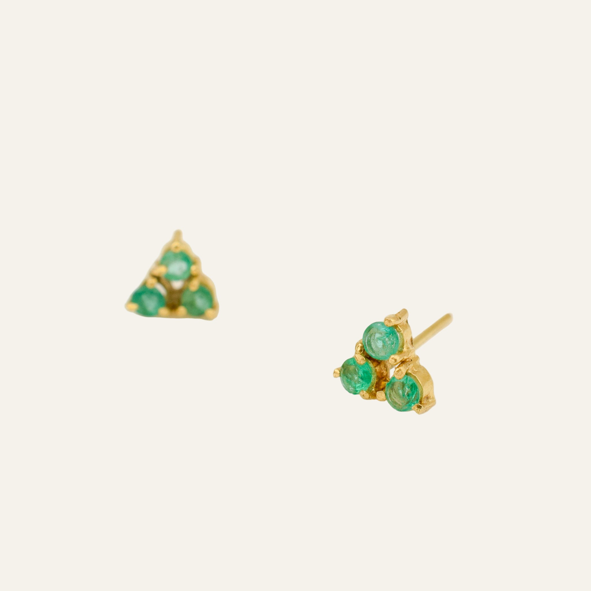 Emerald Trio Studs