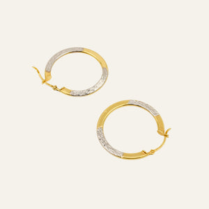 25.8mm Two-Tone Etched Hoops