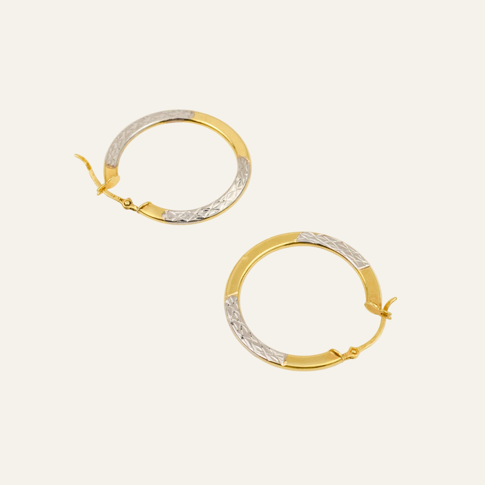 25.8mm Two-Tone Etched Hoops