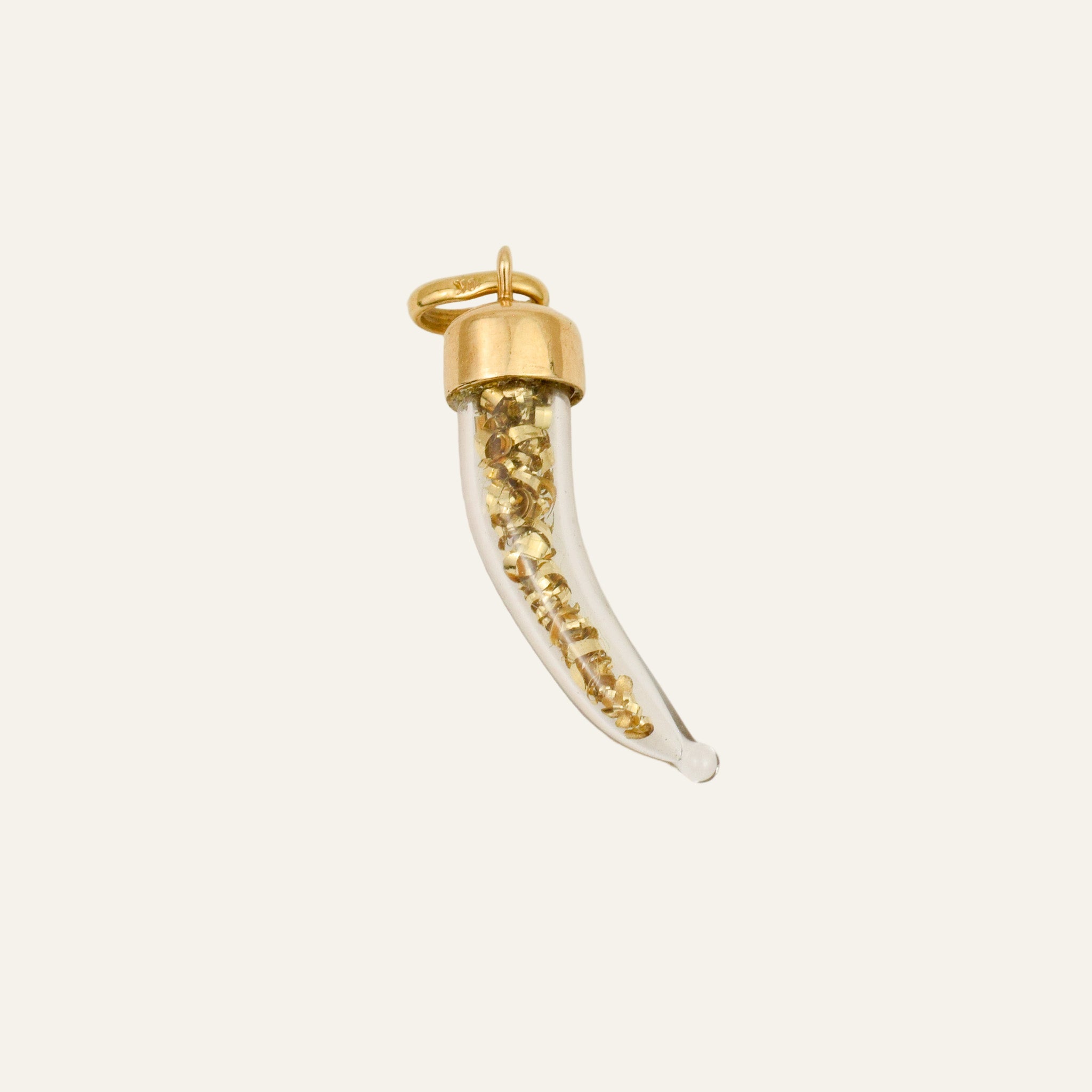 Gold Flake Horn Charm