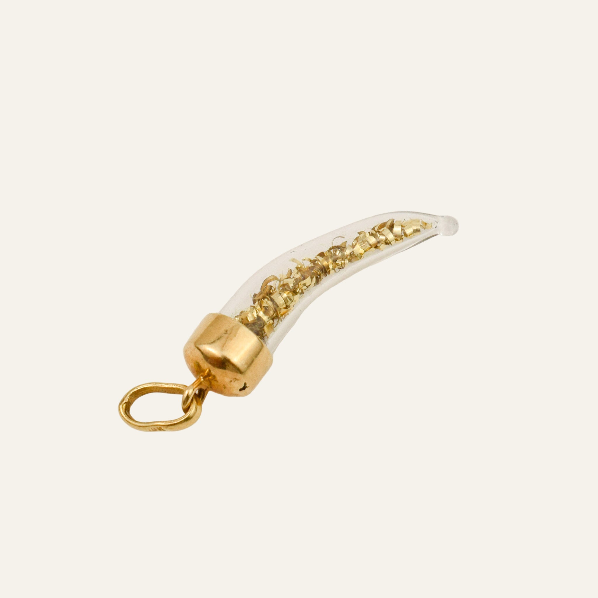 Gold Flake Horn Charm