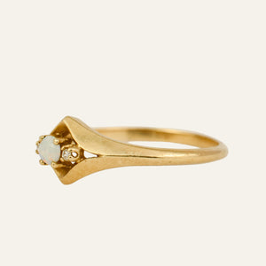 Dainty Opal and Diamond Ring