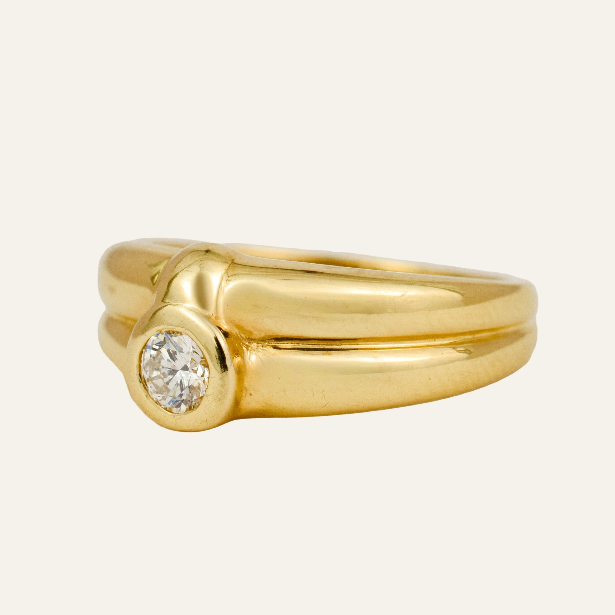 Bezel Set Diamond Double Band
