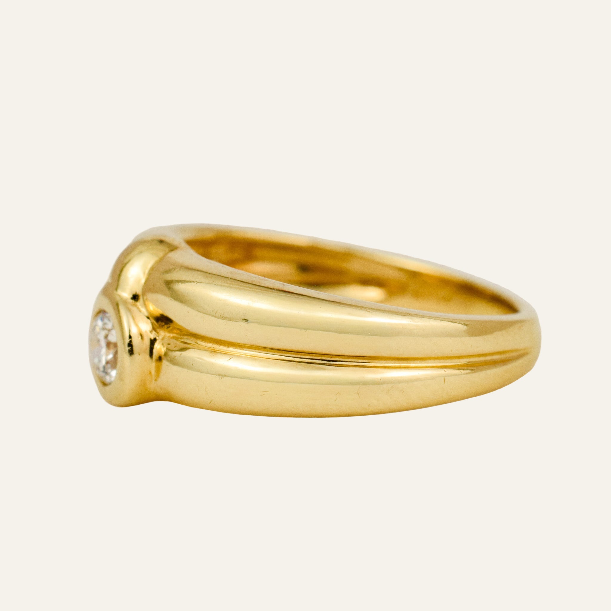 Bezel Set Diamond Double Band