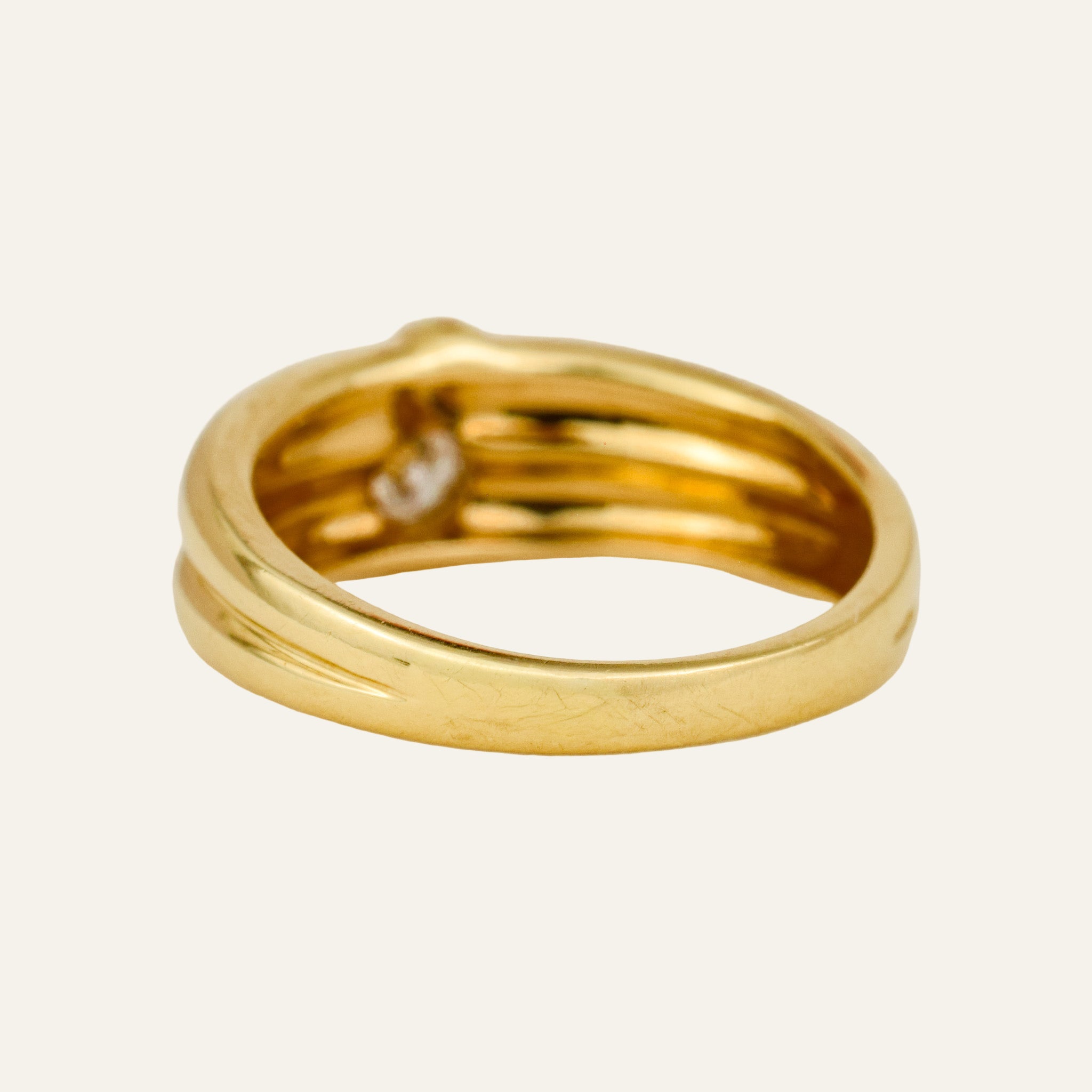Bezel Set Diamond Double Band
