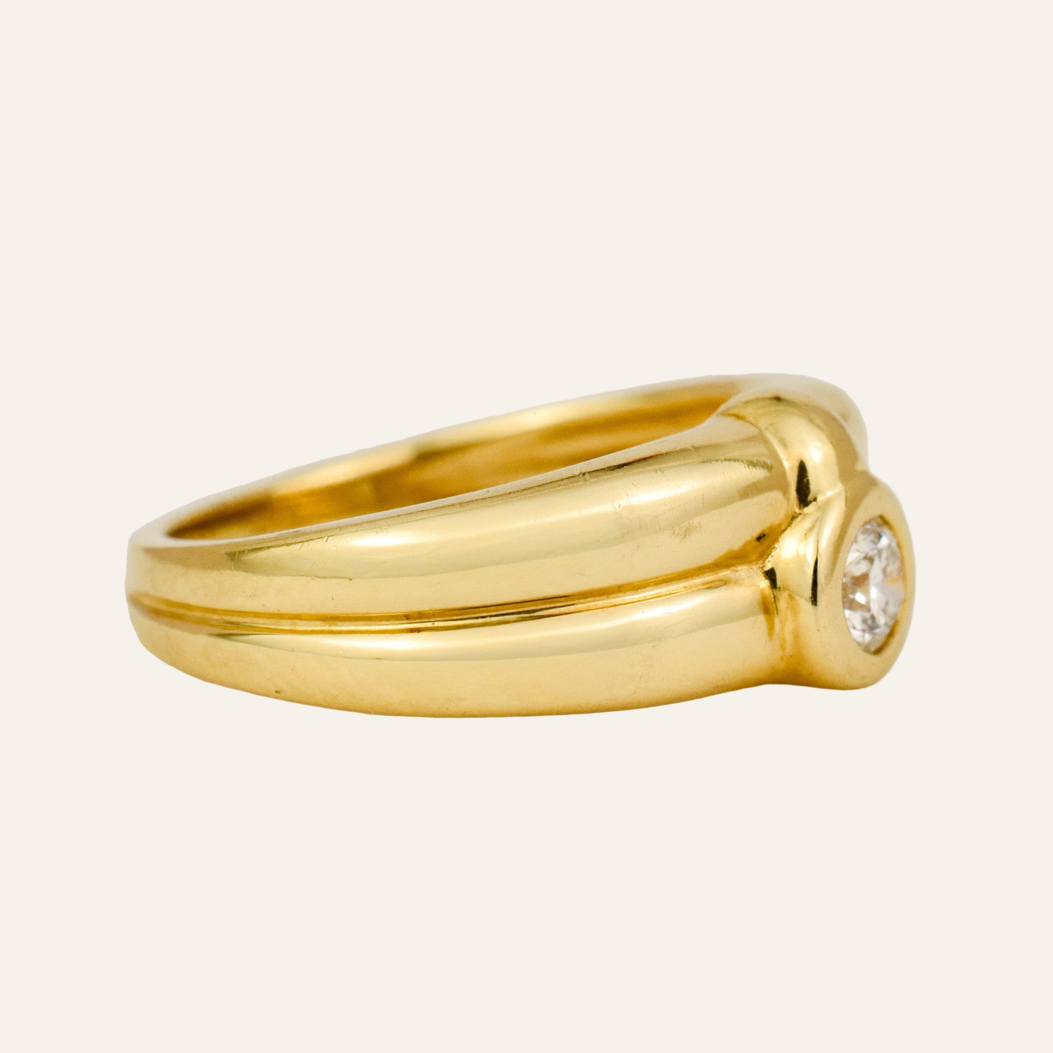 Bezel Set Diamond Double Band