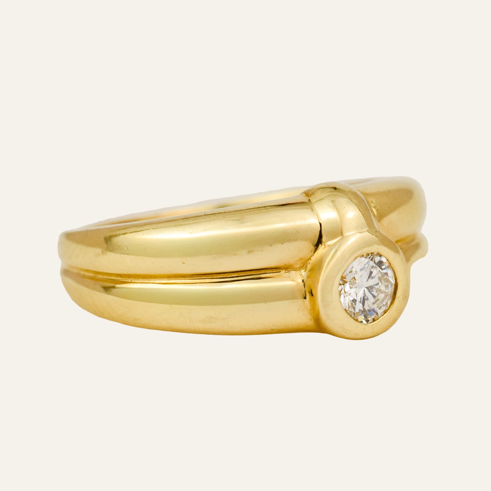Bezel Set Diamond Double Band