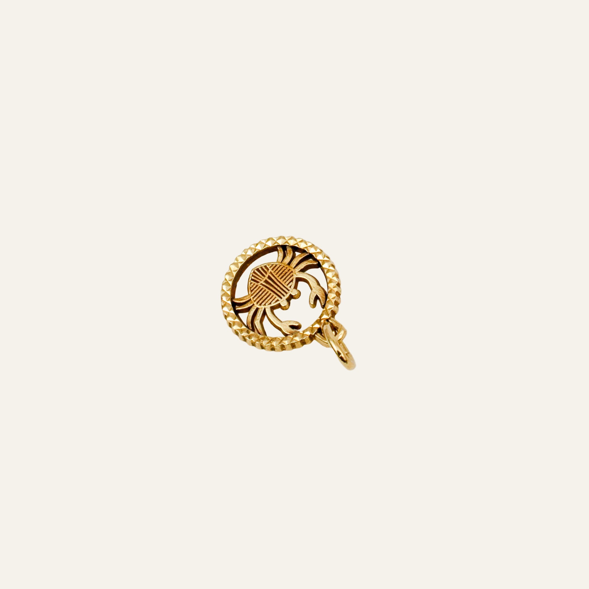 Circular Cancer Zodiac Charm