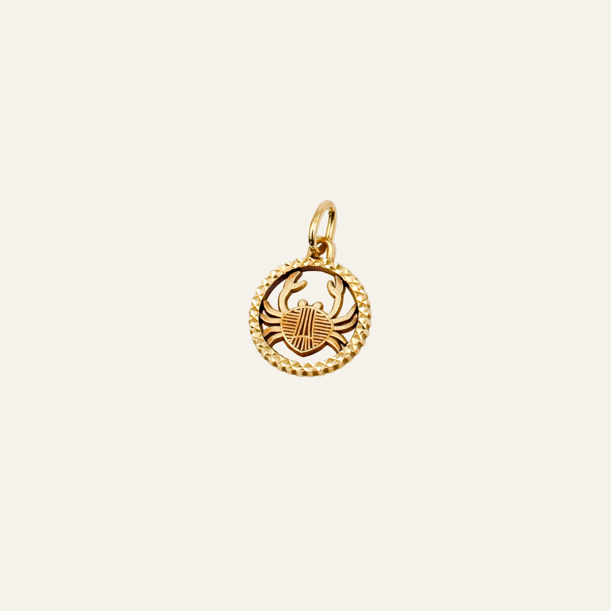 Circular Cancer Zodiac Charm