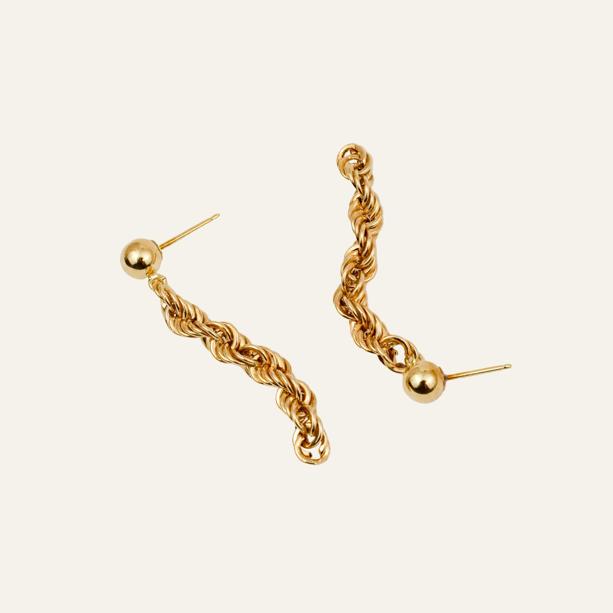 Dangling Rope Stud Earrings