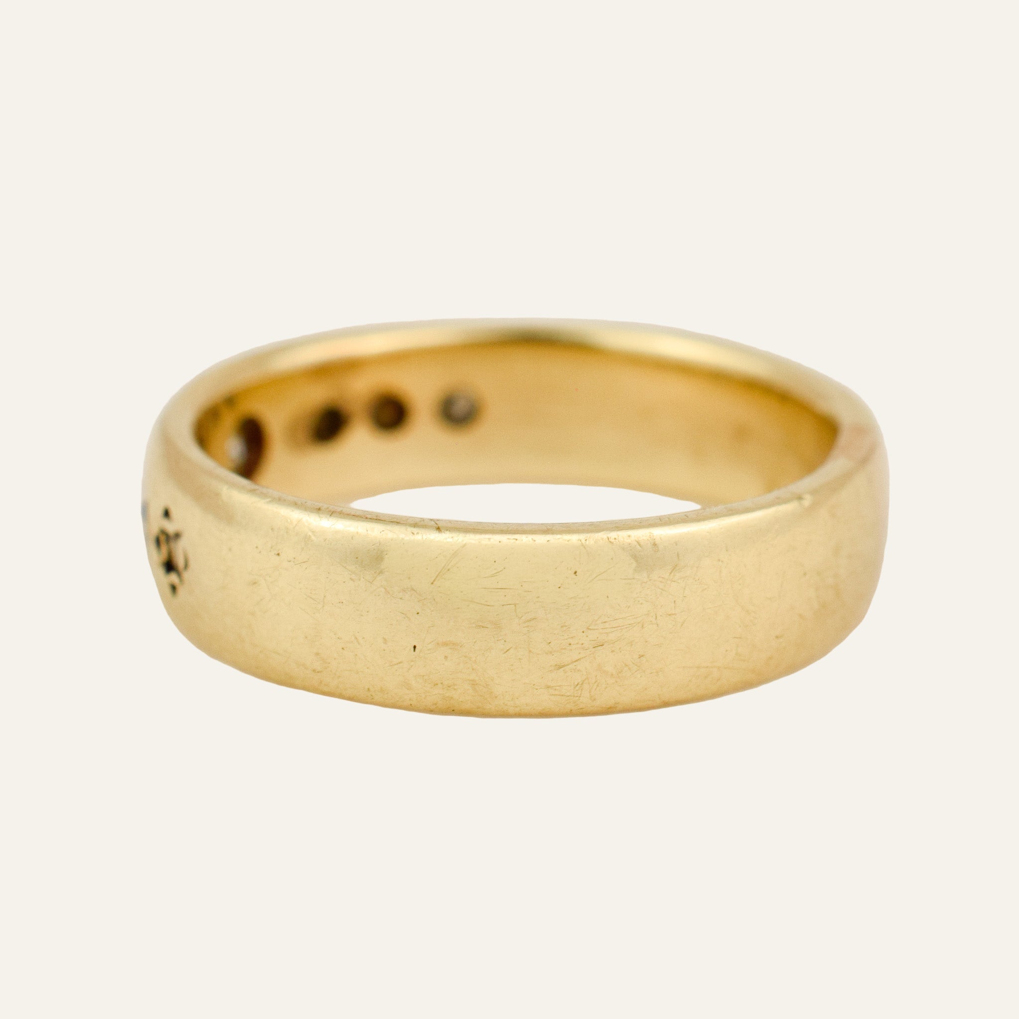 Bezel Set Old Mine Cut Diamond Band
