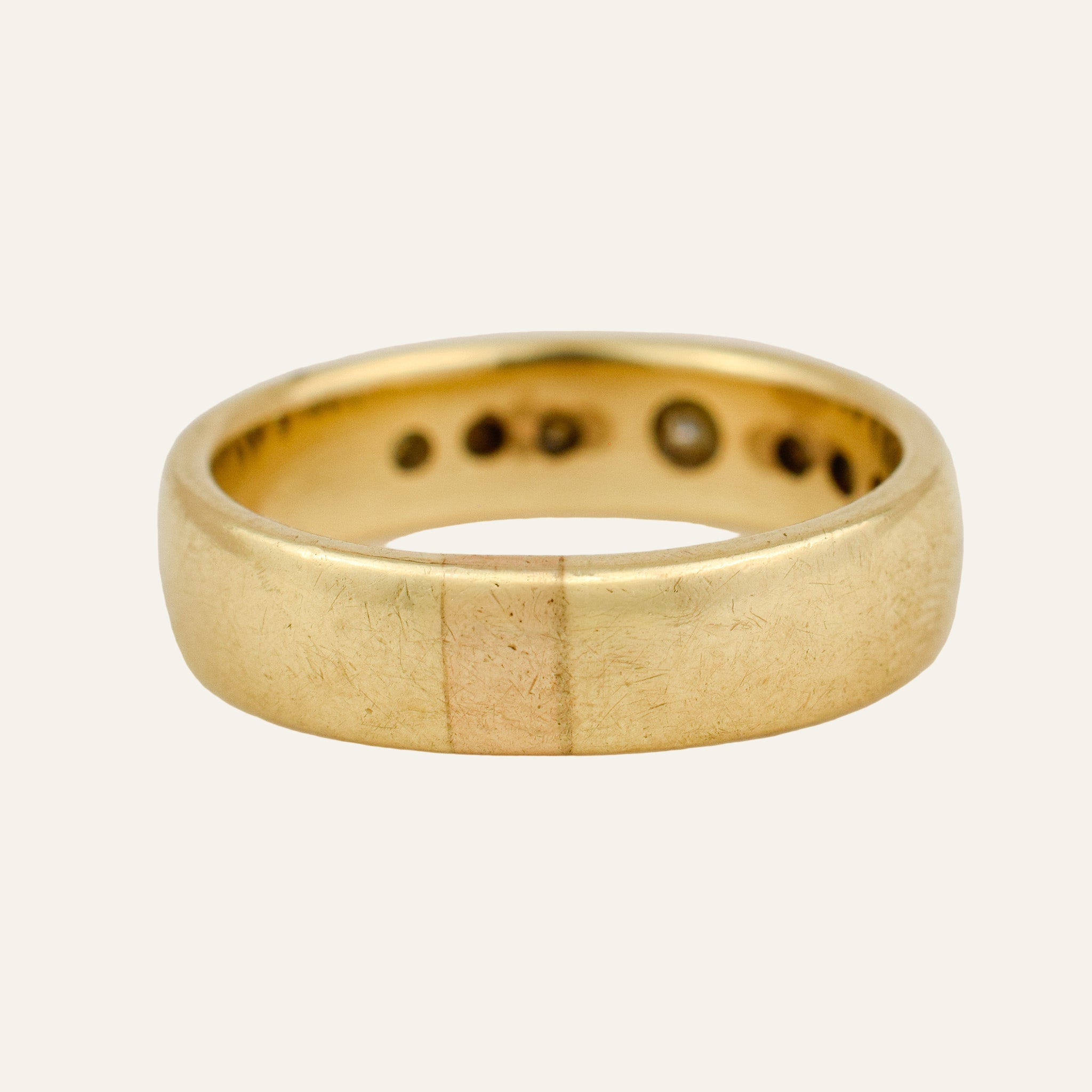 Bezel Set Old Mine Cut Diamond Band