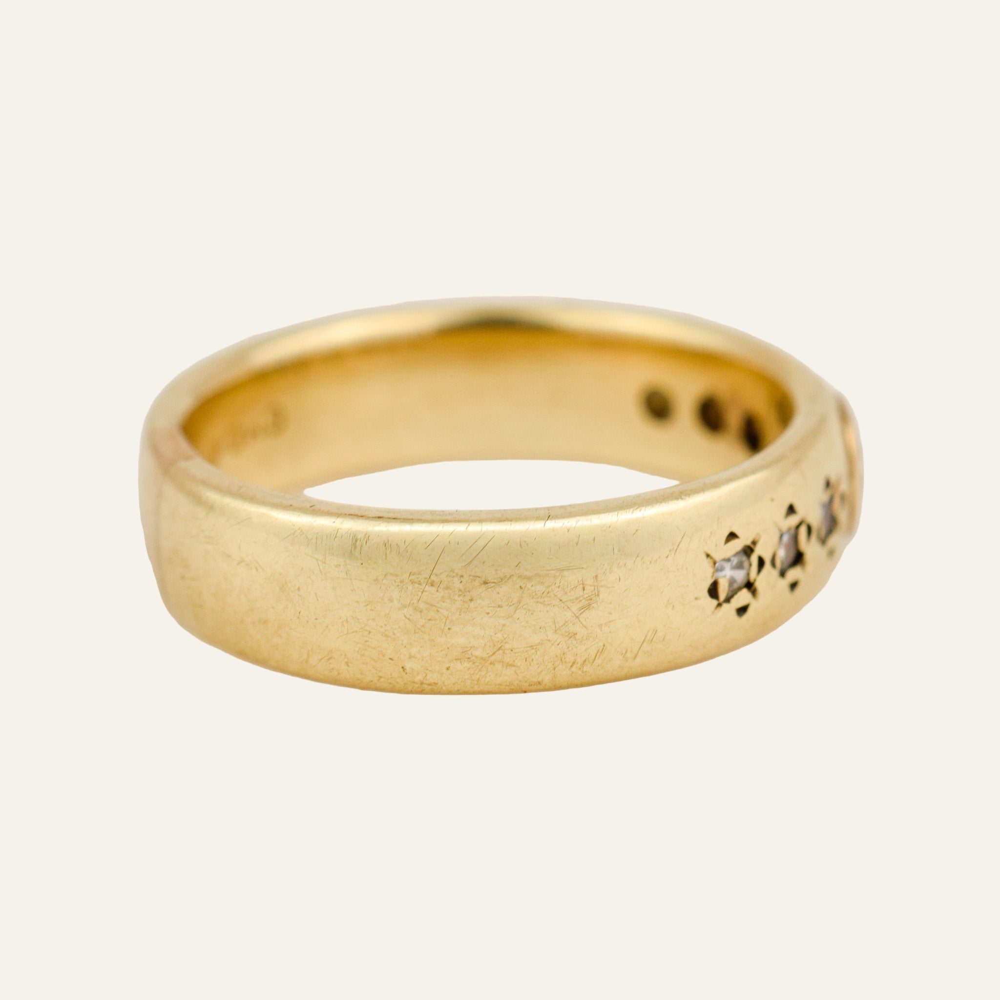 Bezel Set Old Mine Cut Diamond Band