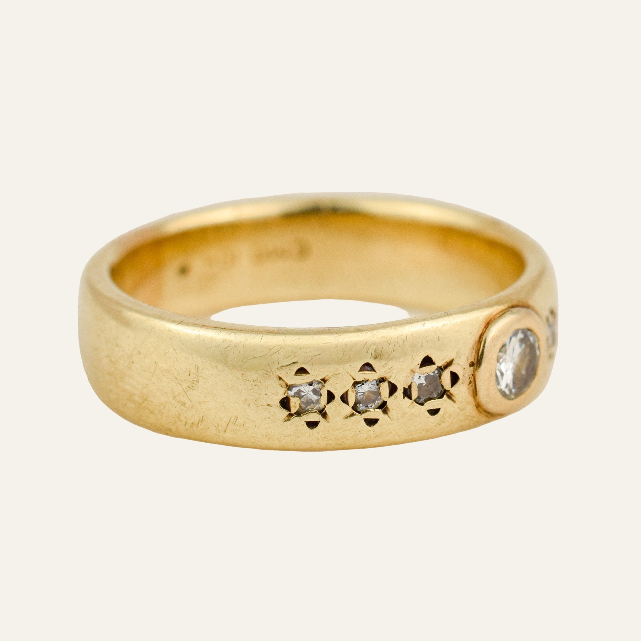 Bezel Set Old Mine Cut Diamond Band