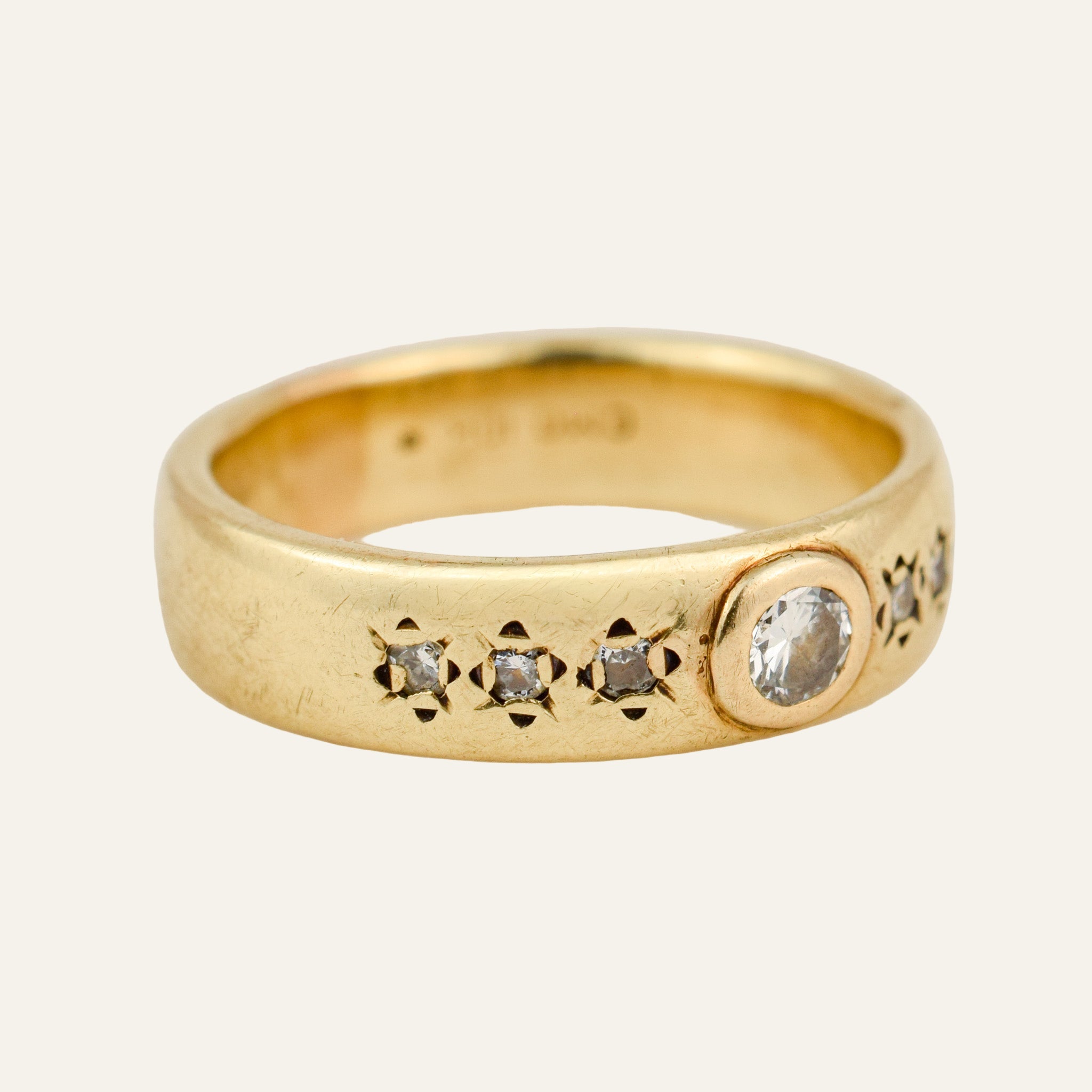 Bezel Set Old Mine Cut Diamond Band