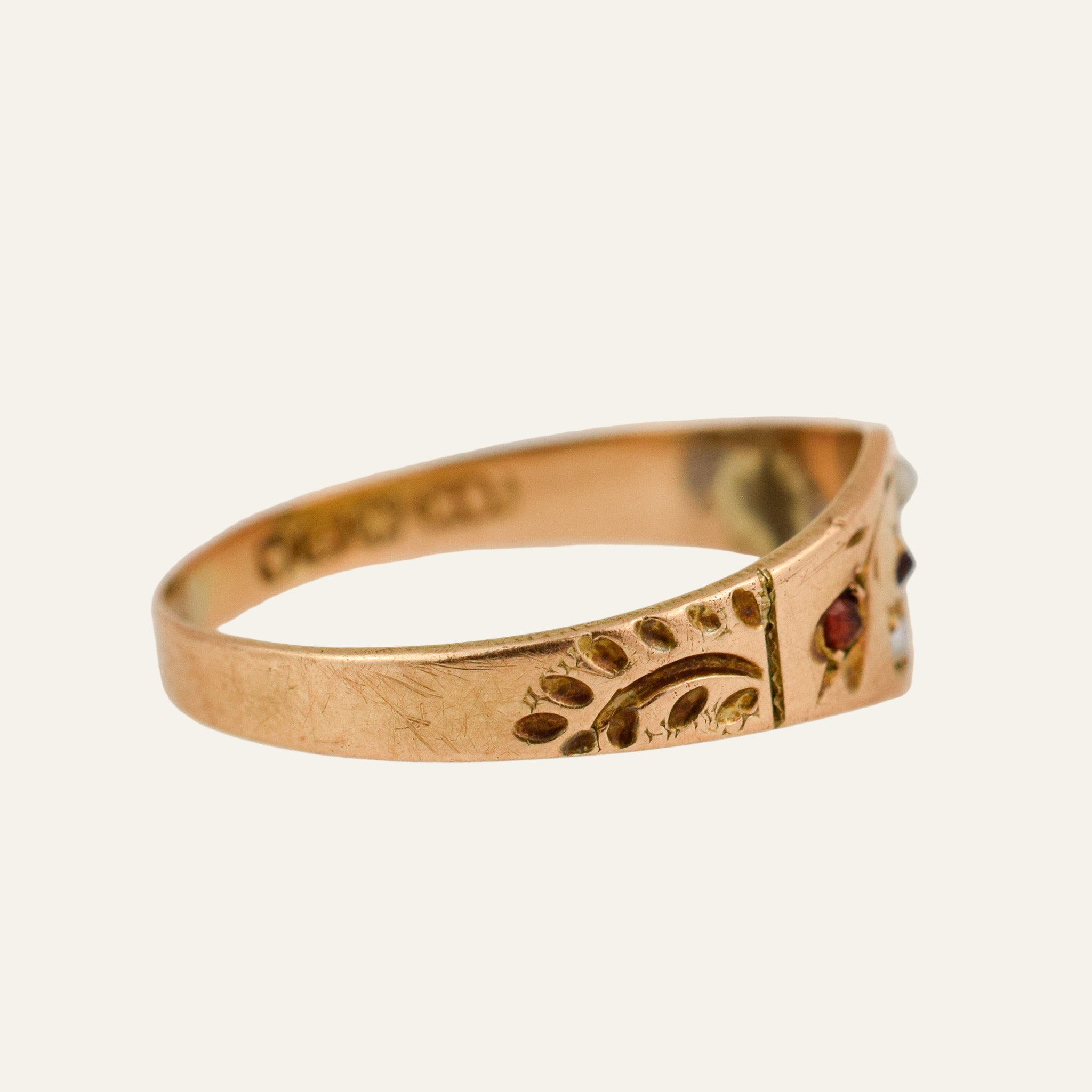 Garnet and Seed Pearl Ring