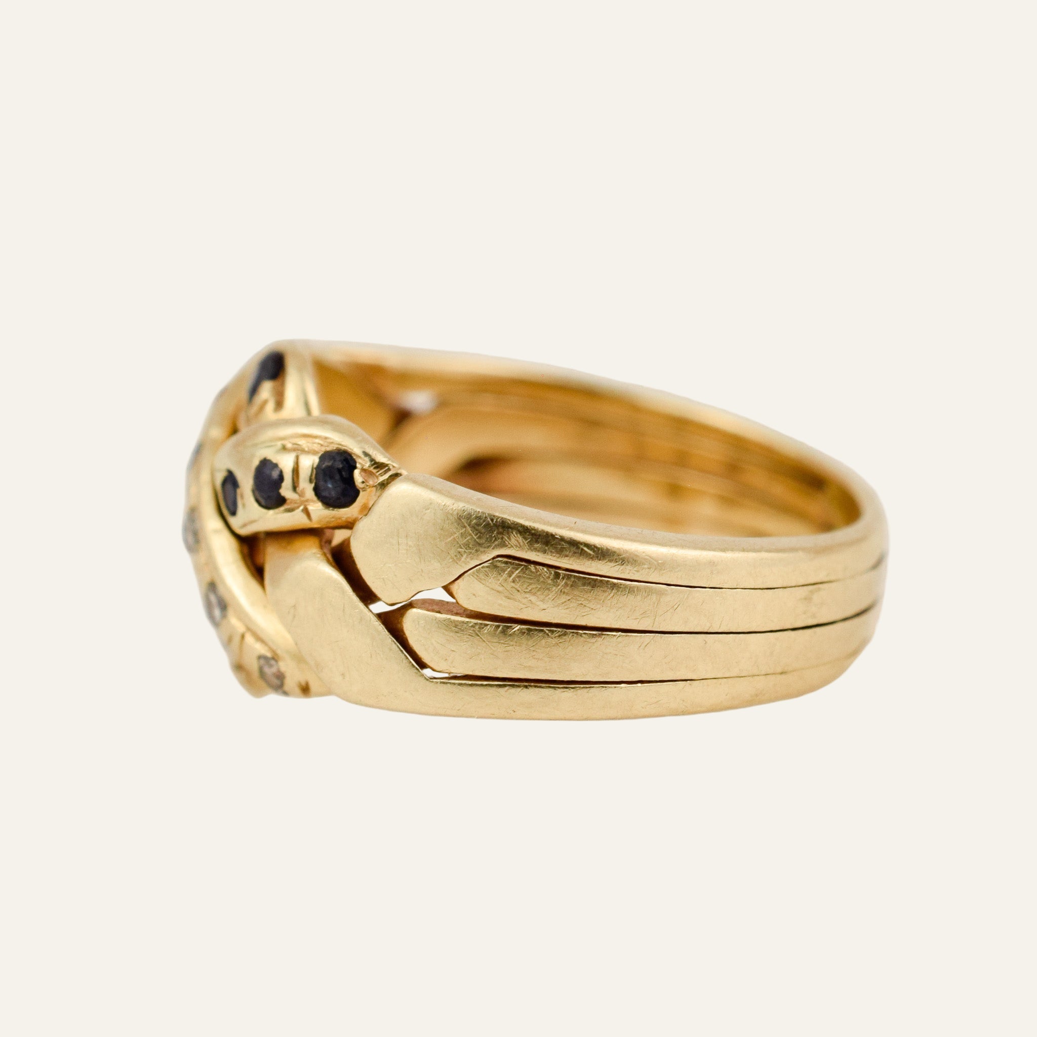 Sapphire and Diamond Puzzle Ring