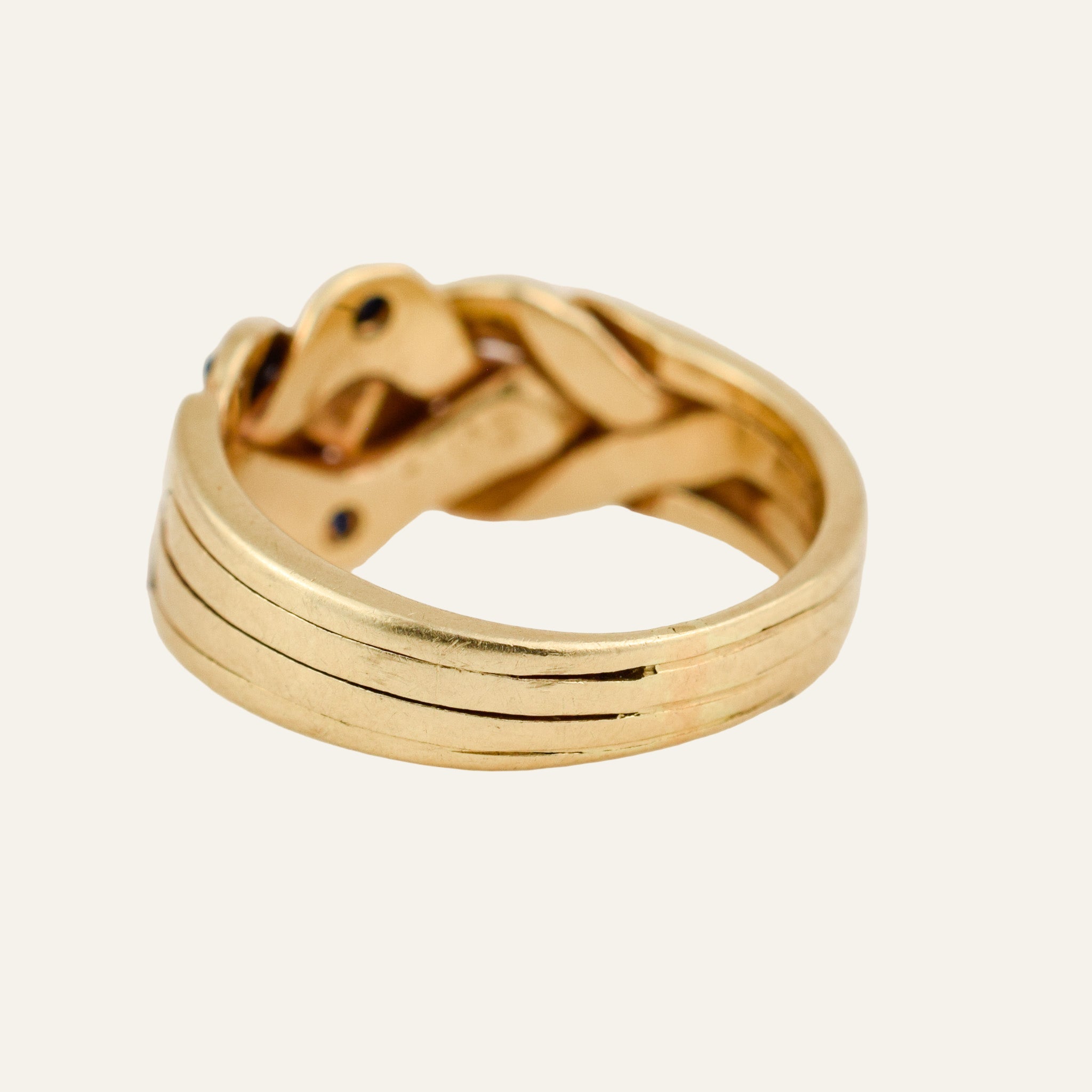 Sapphire and Diamond Puzzle Ring