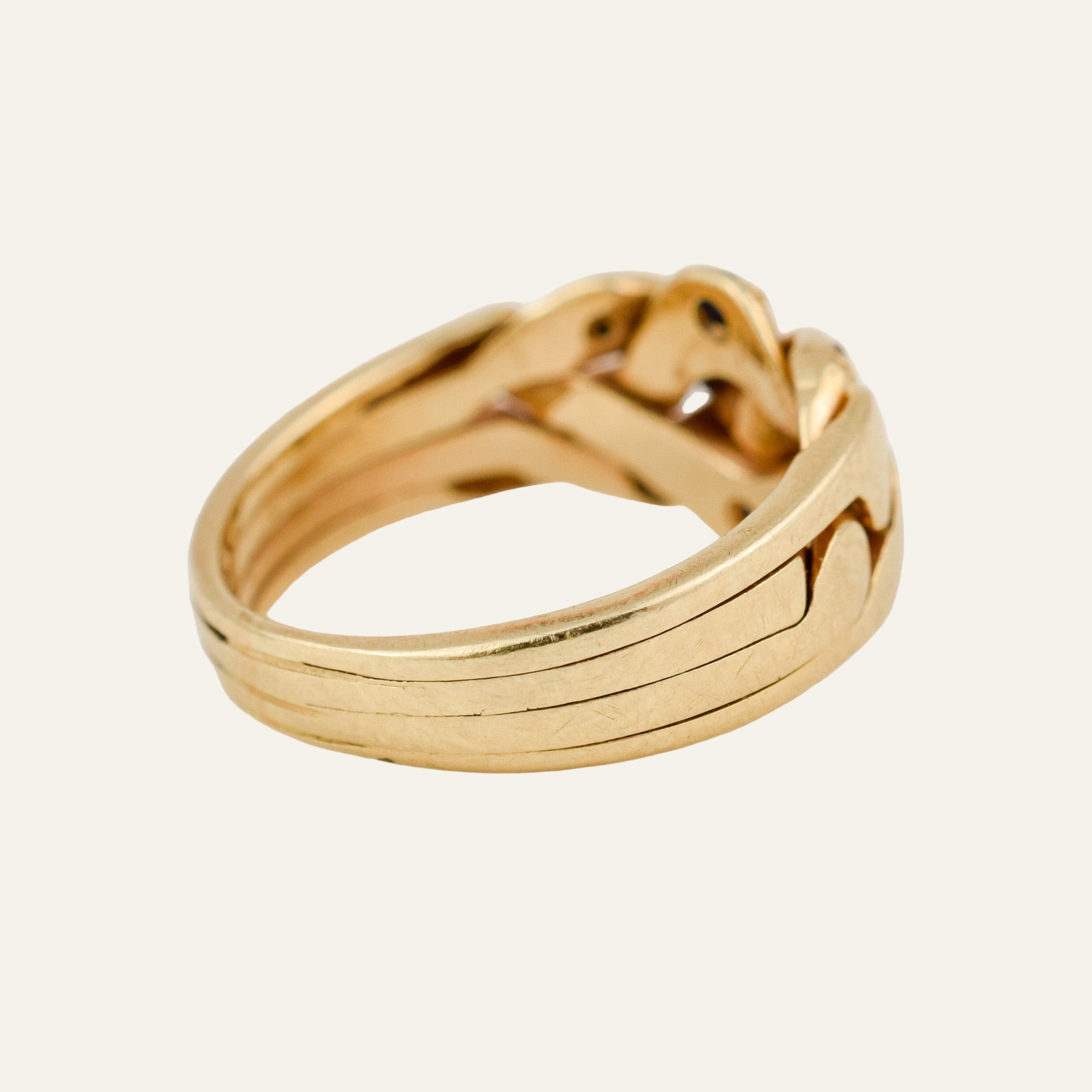 Sapphire and Diamond Puzzle Ring