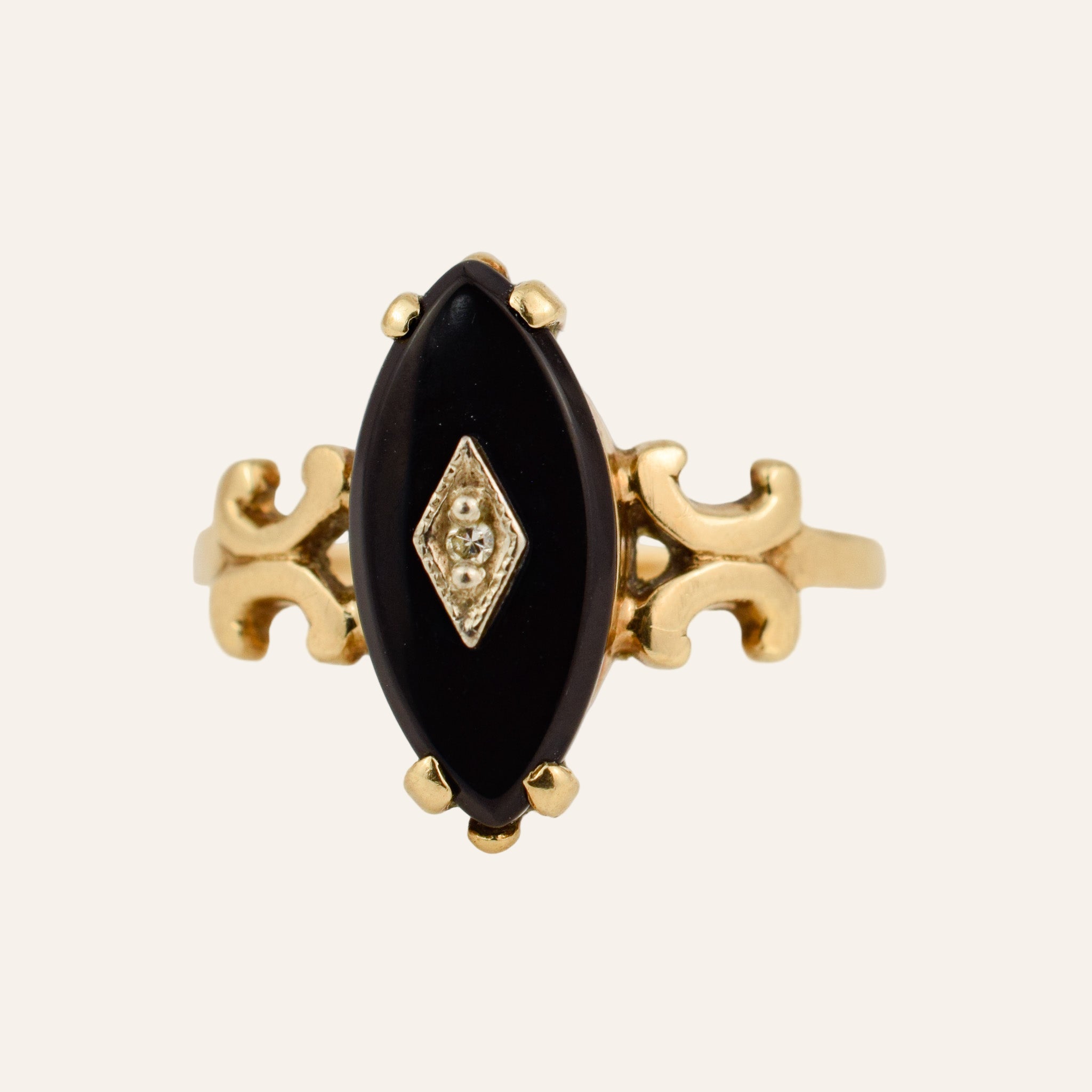 Onyx and Diamond Ring