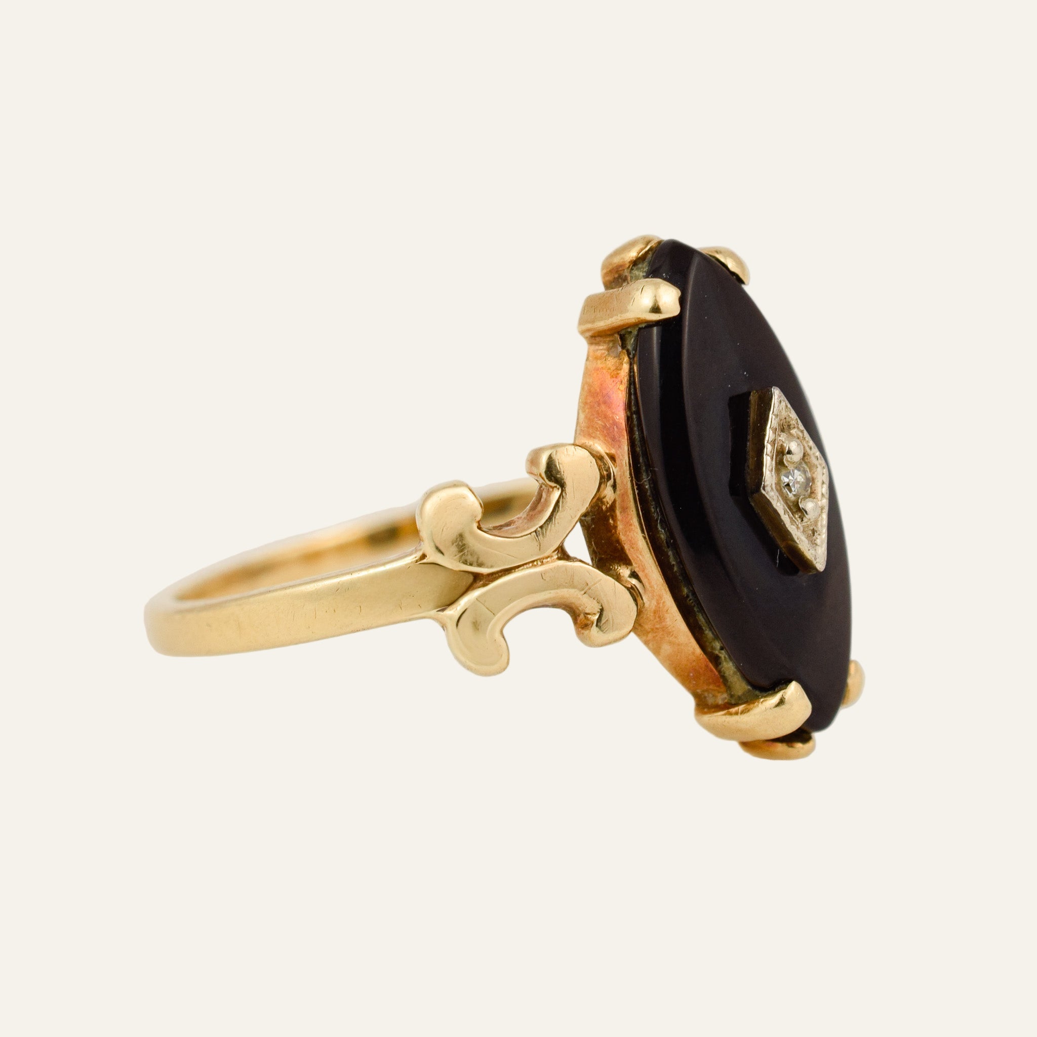 Onyx and Diamond Ring