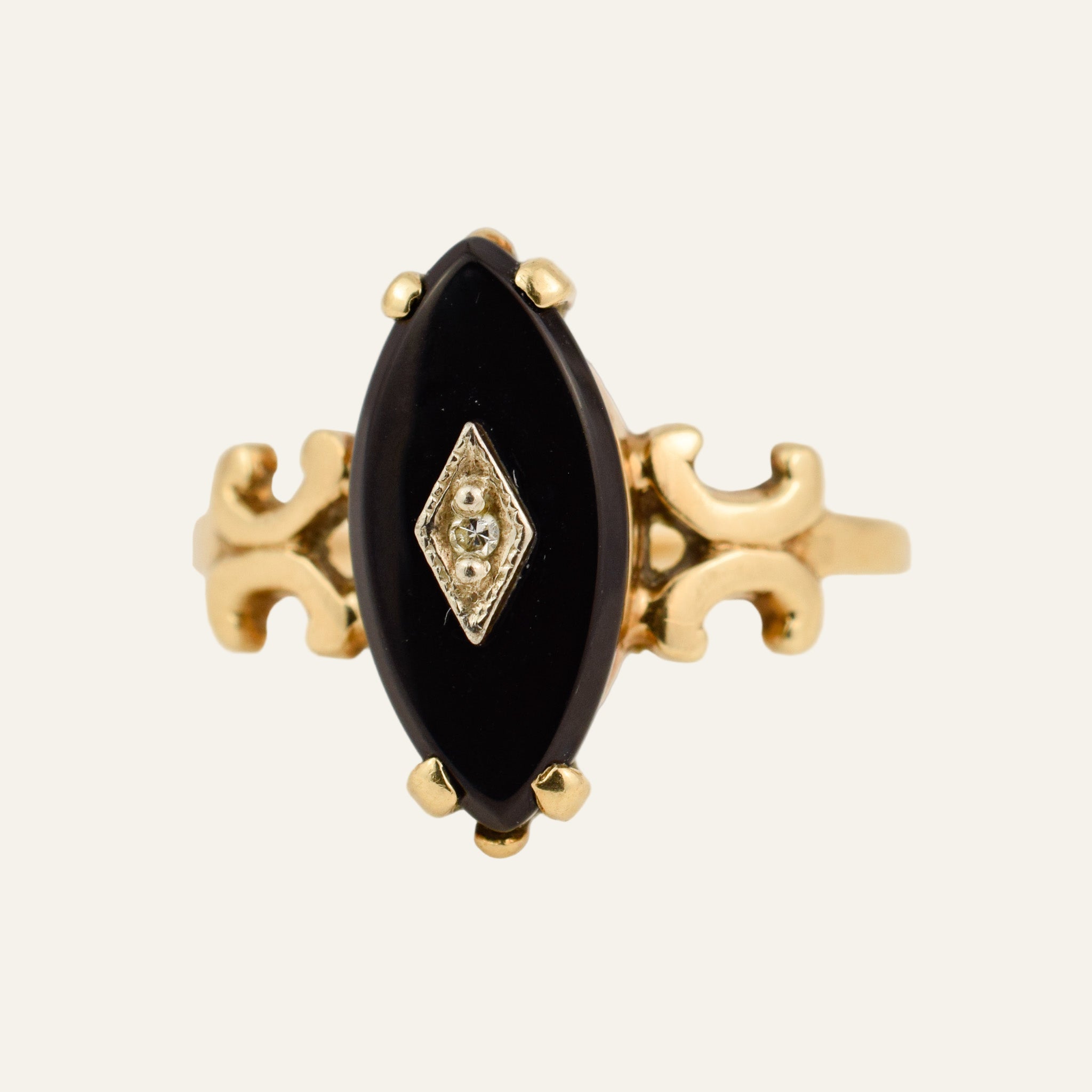 Onyx and Diamond Ring