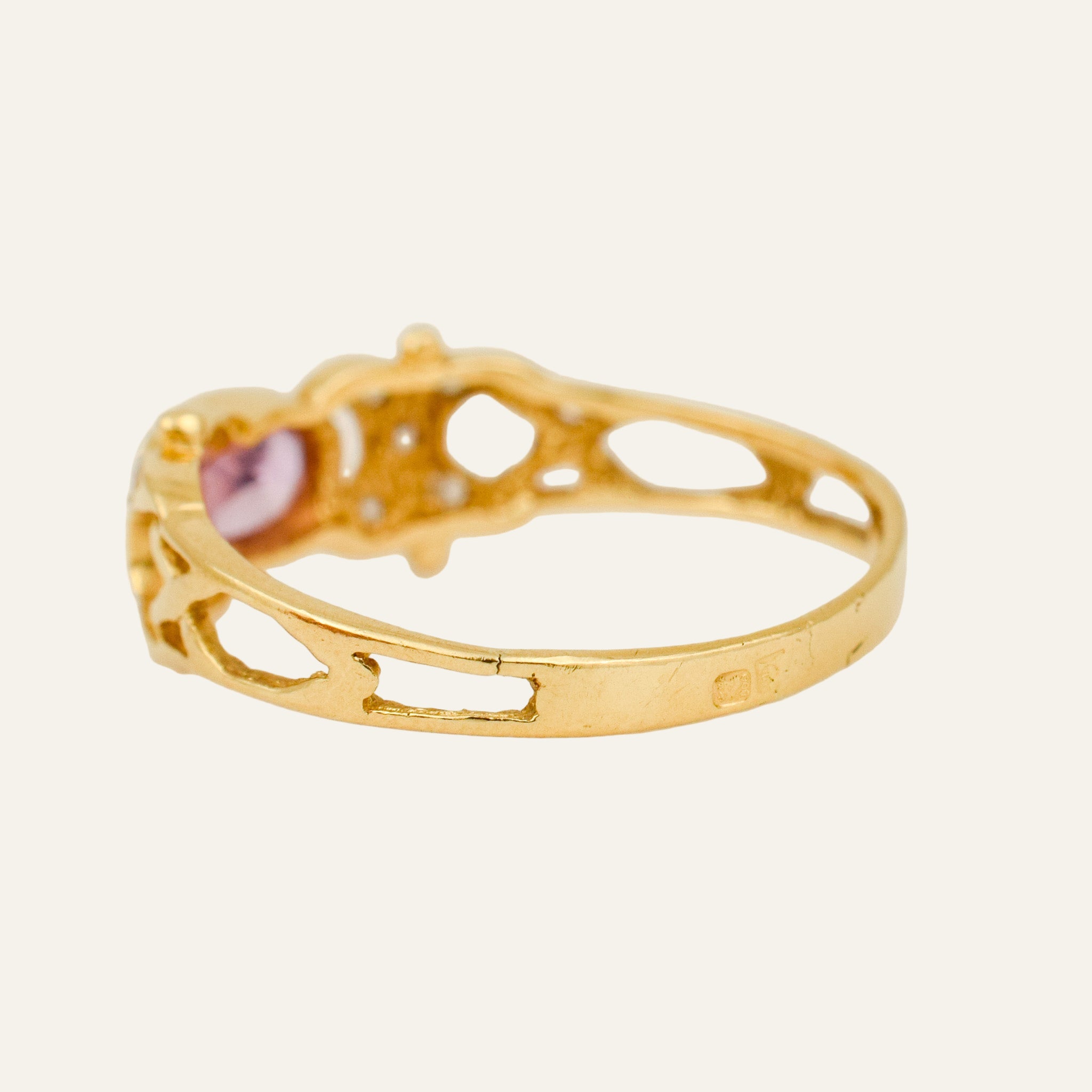 Kunzite and Diamond Ring