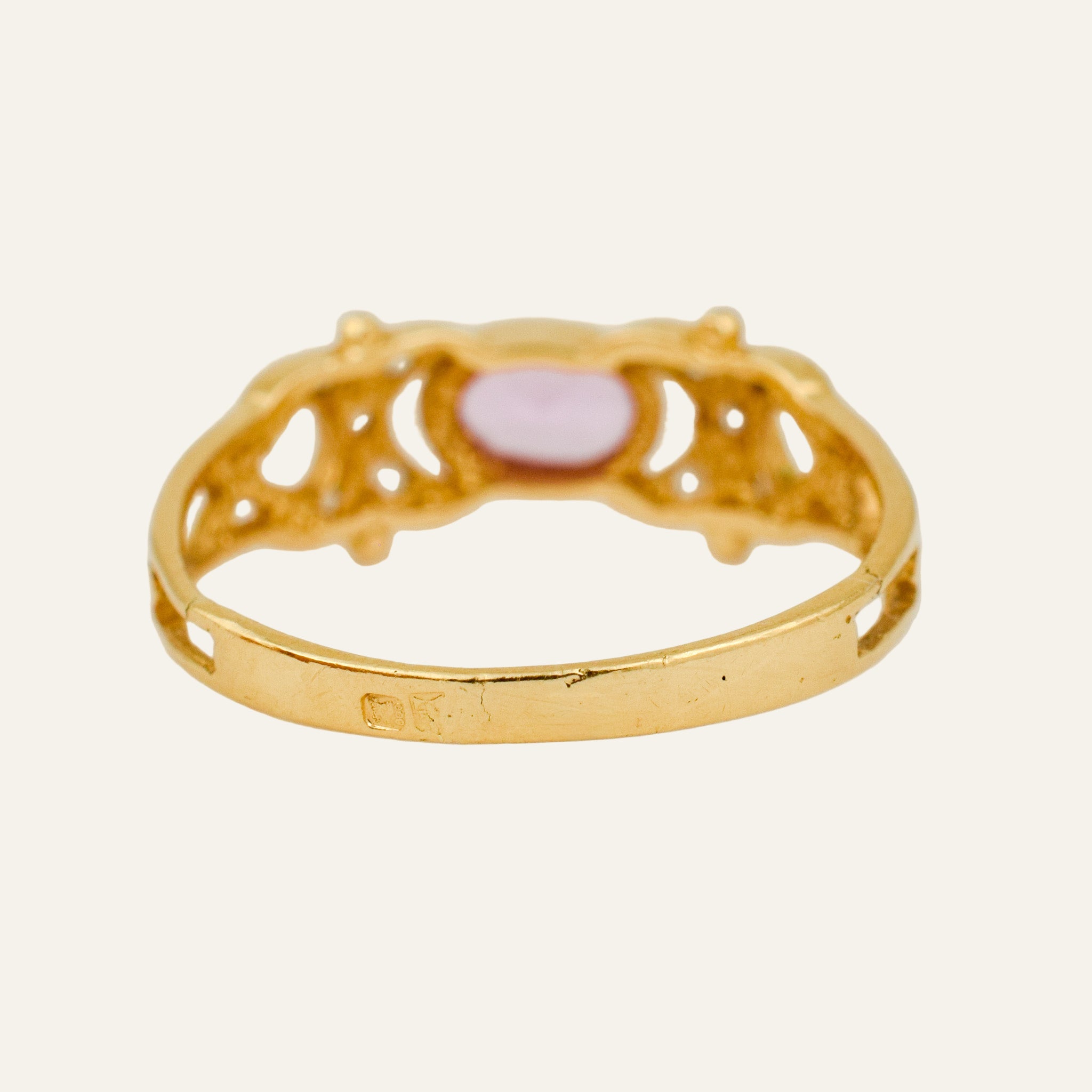 Kunzite and Diamond Ring
