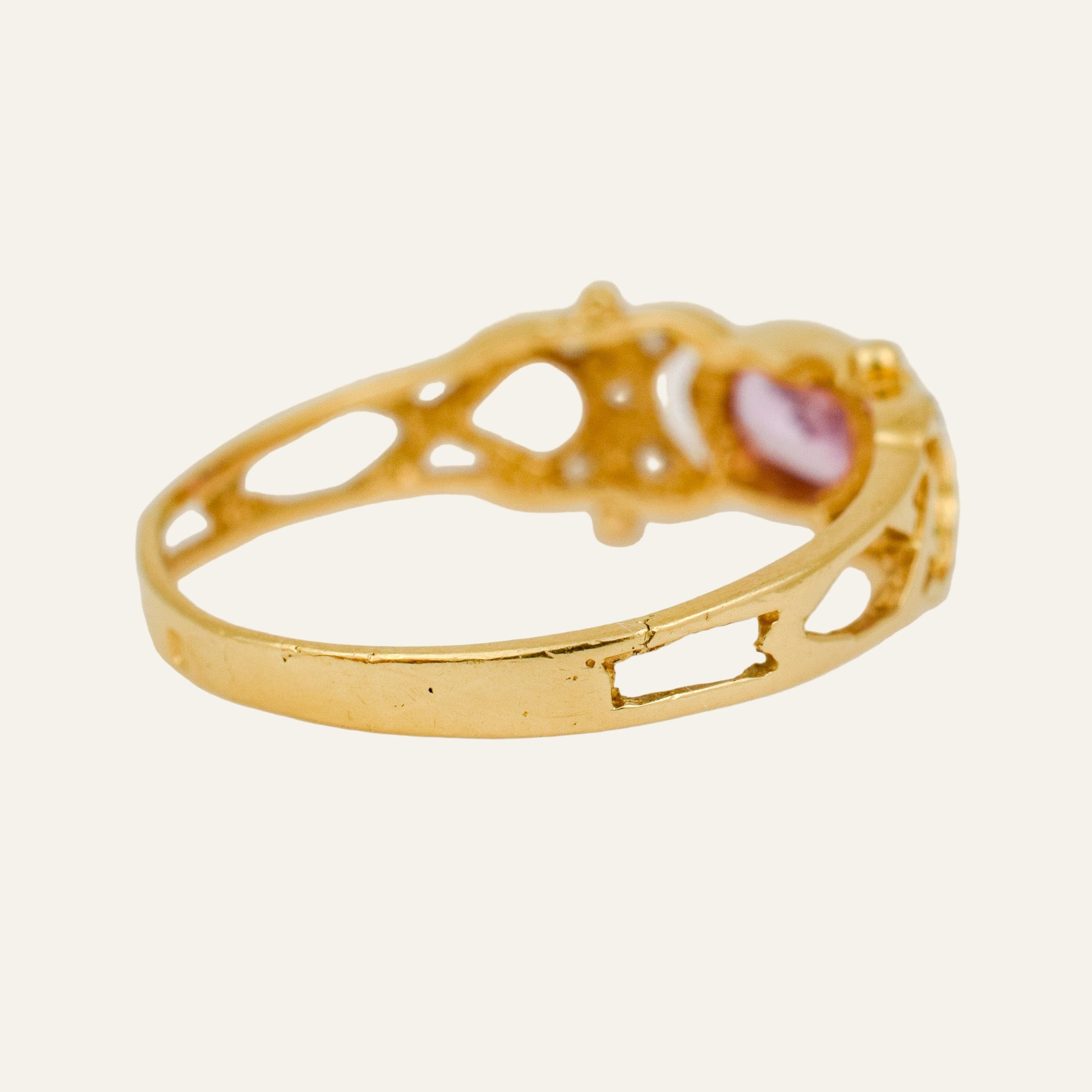 Kunzite and Diamond Ring