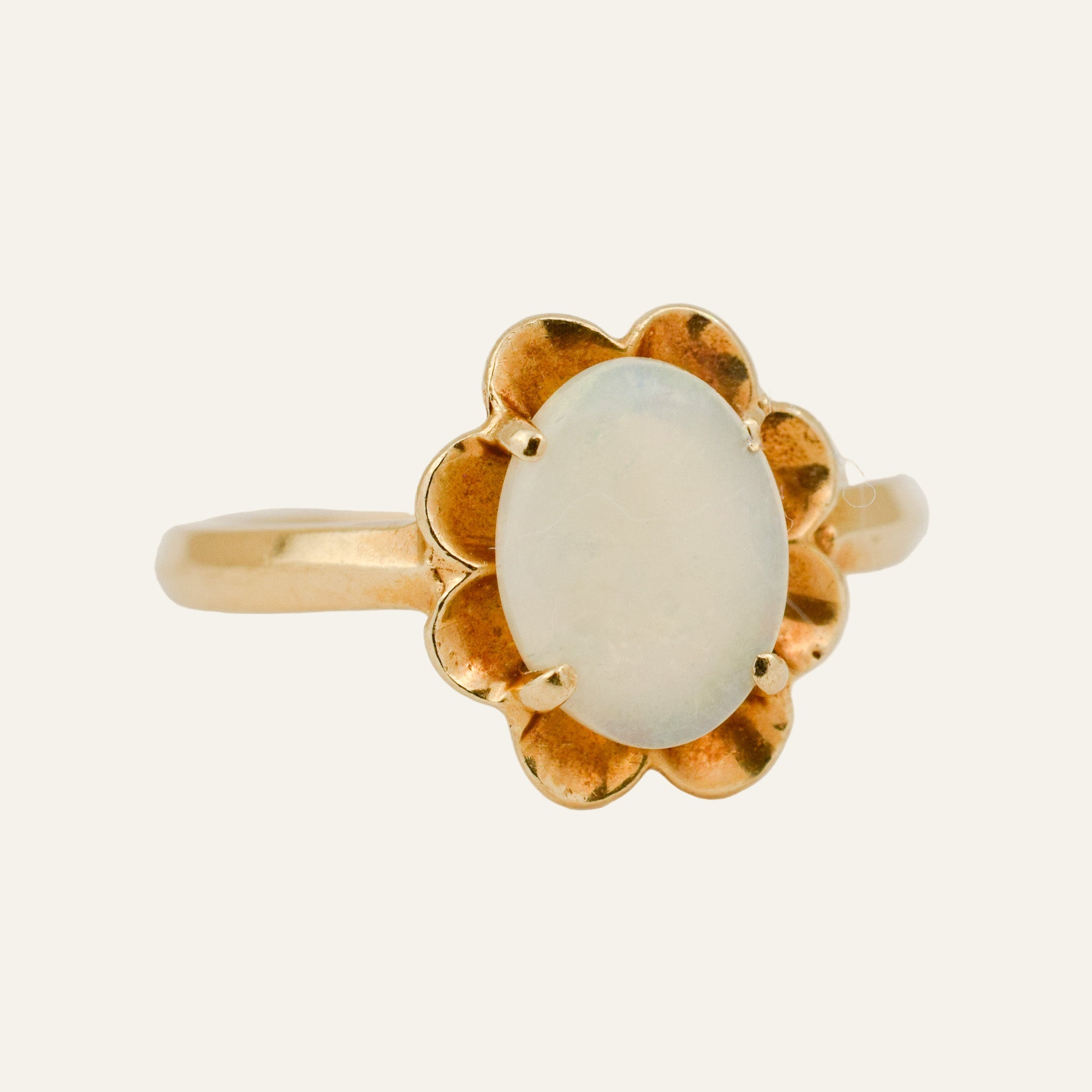 Opal Scalloped Ring