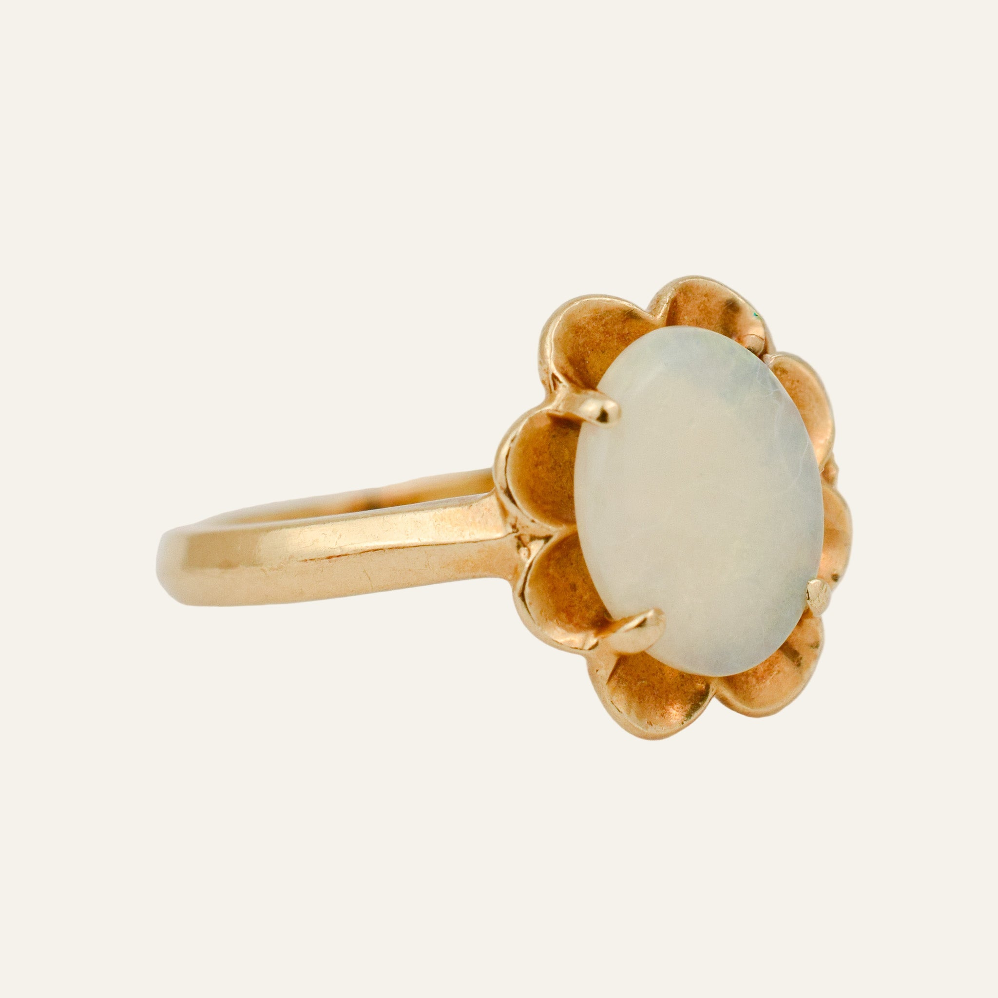 Opal Scalloped Ring