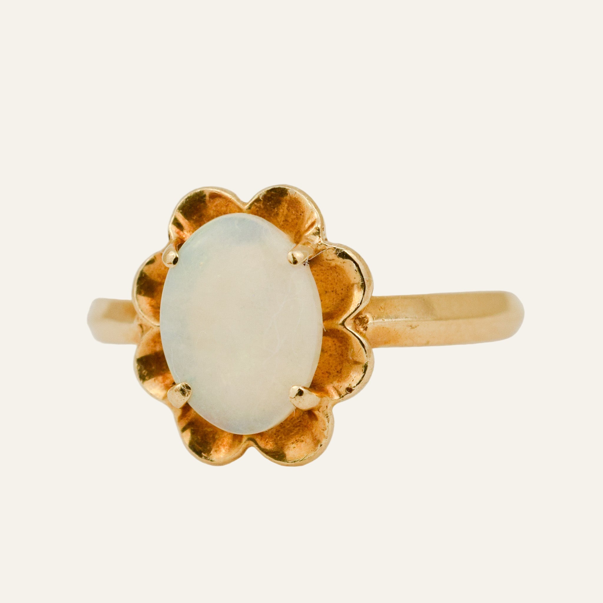Opal Scalloped Ring