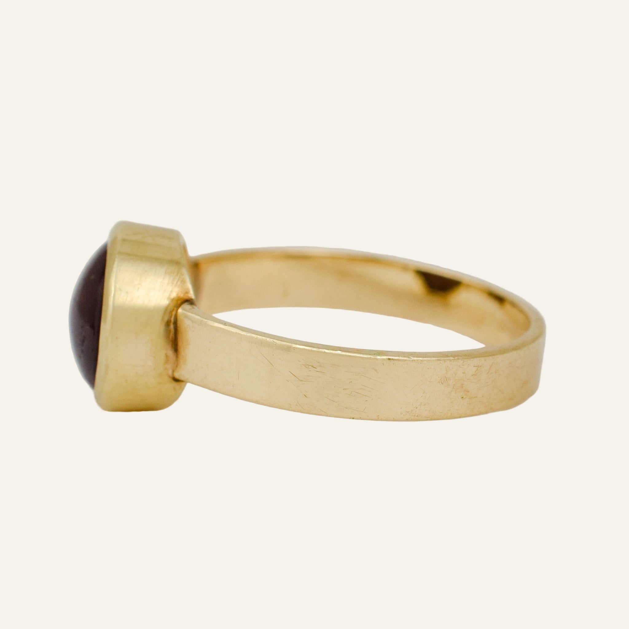 Bezel Set Natural Star Ruby Ring