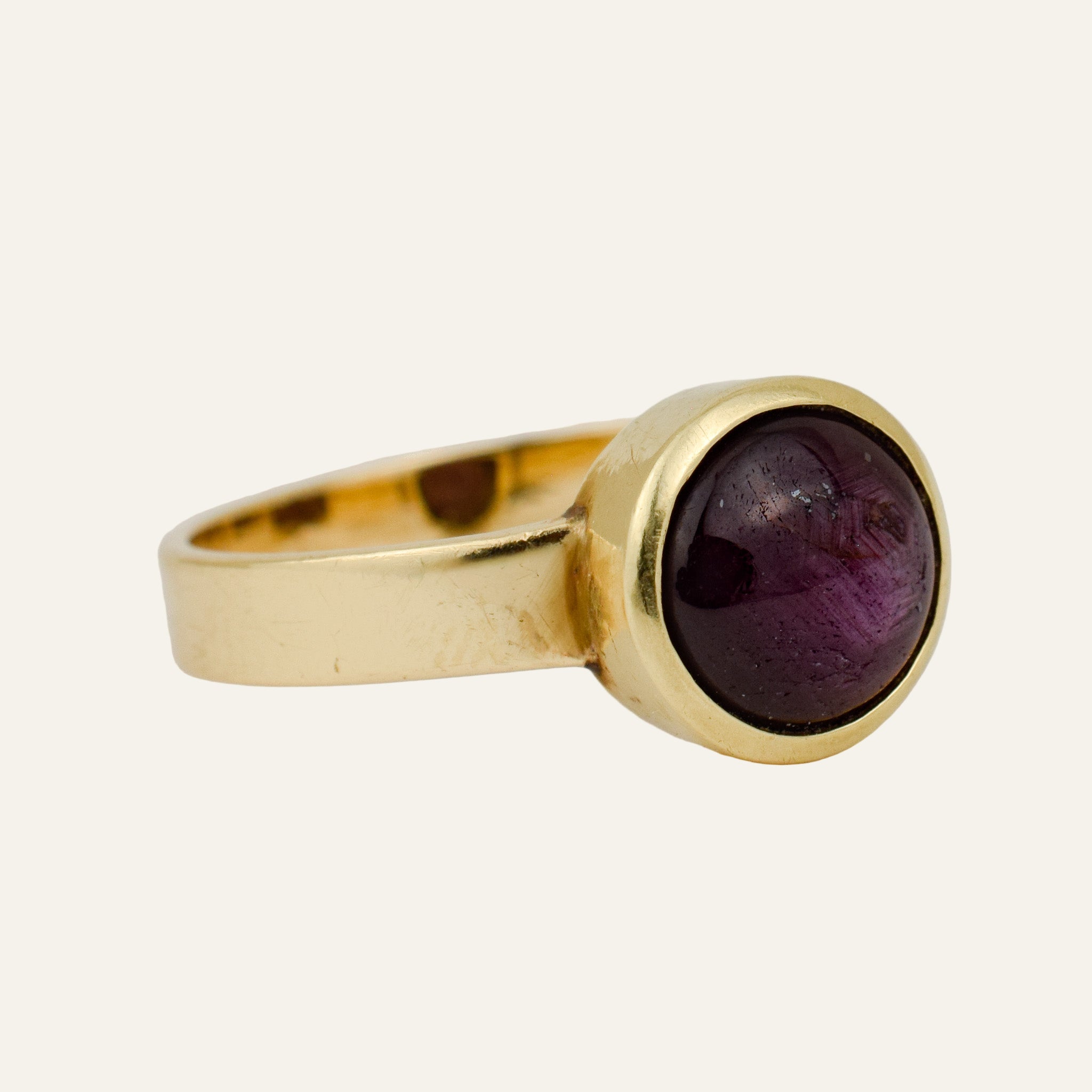 Bezel Set Natural Star Ruby Ring