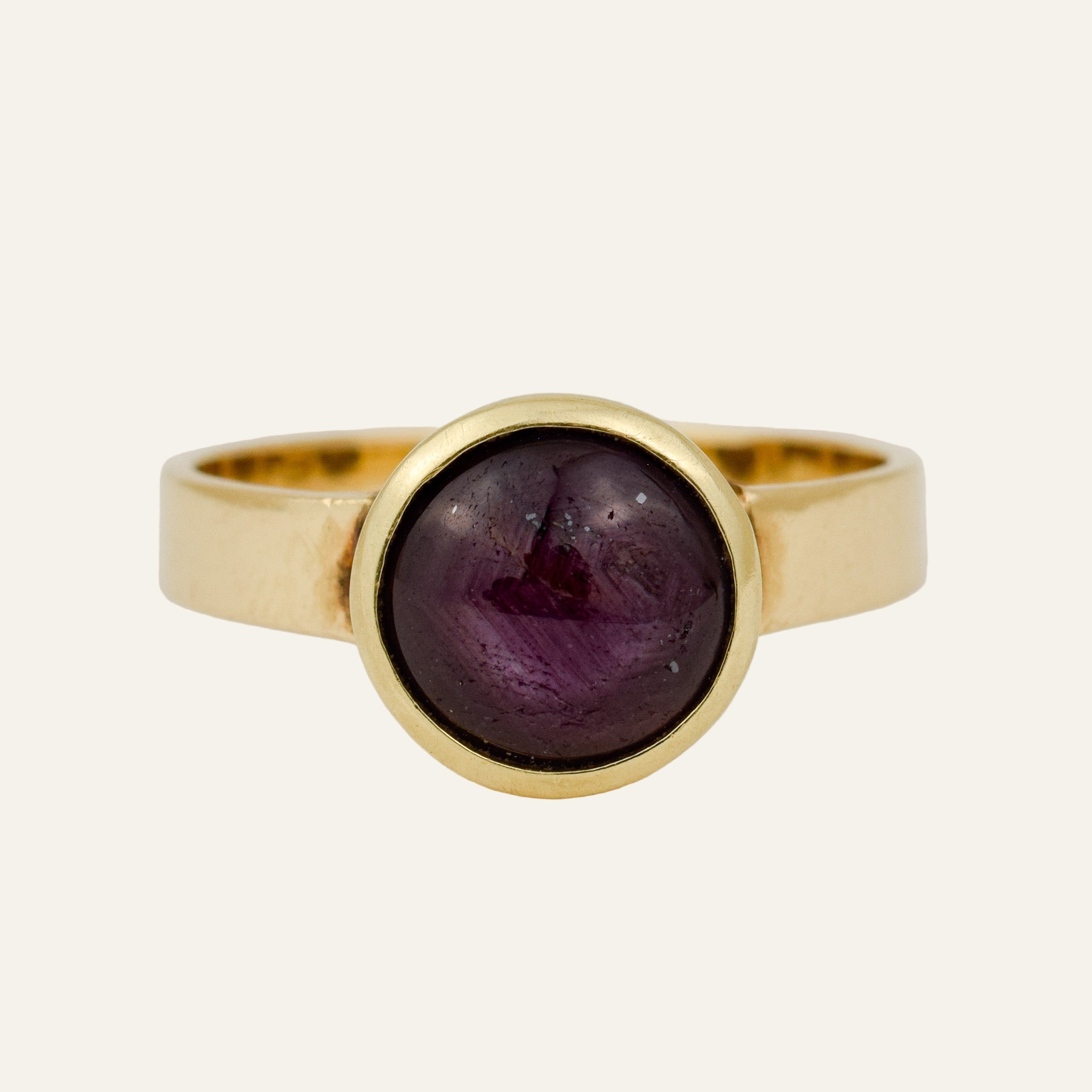 Bezel Set Natural Star Ruby Ring