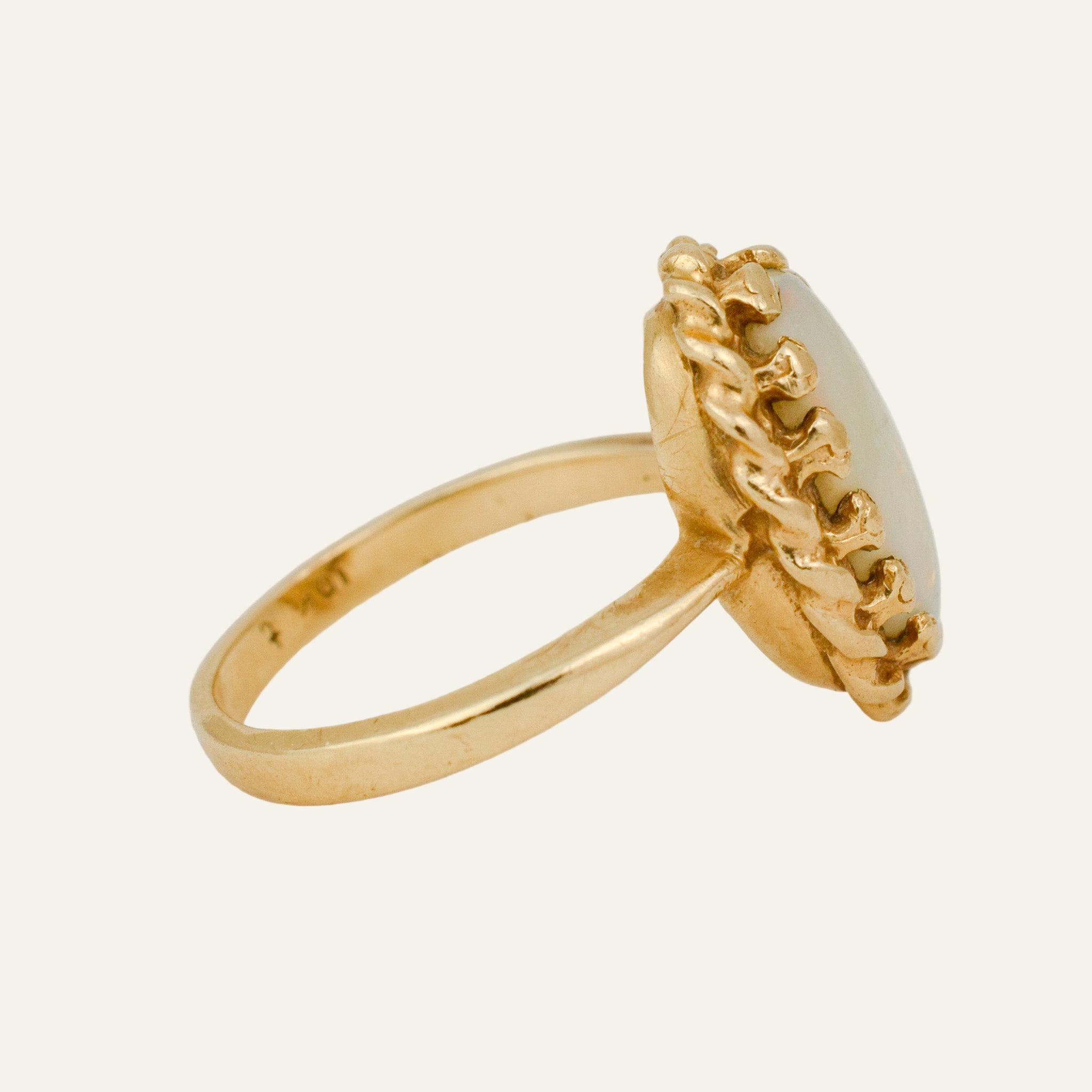 Opal Ring with Rope Frame
