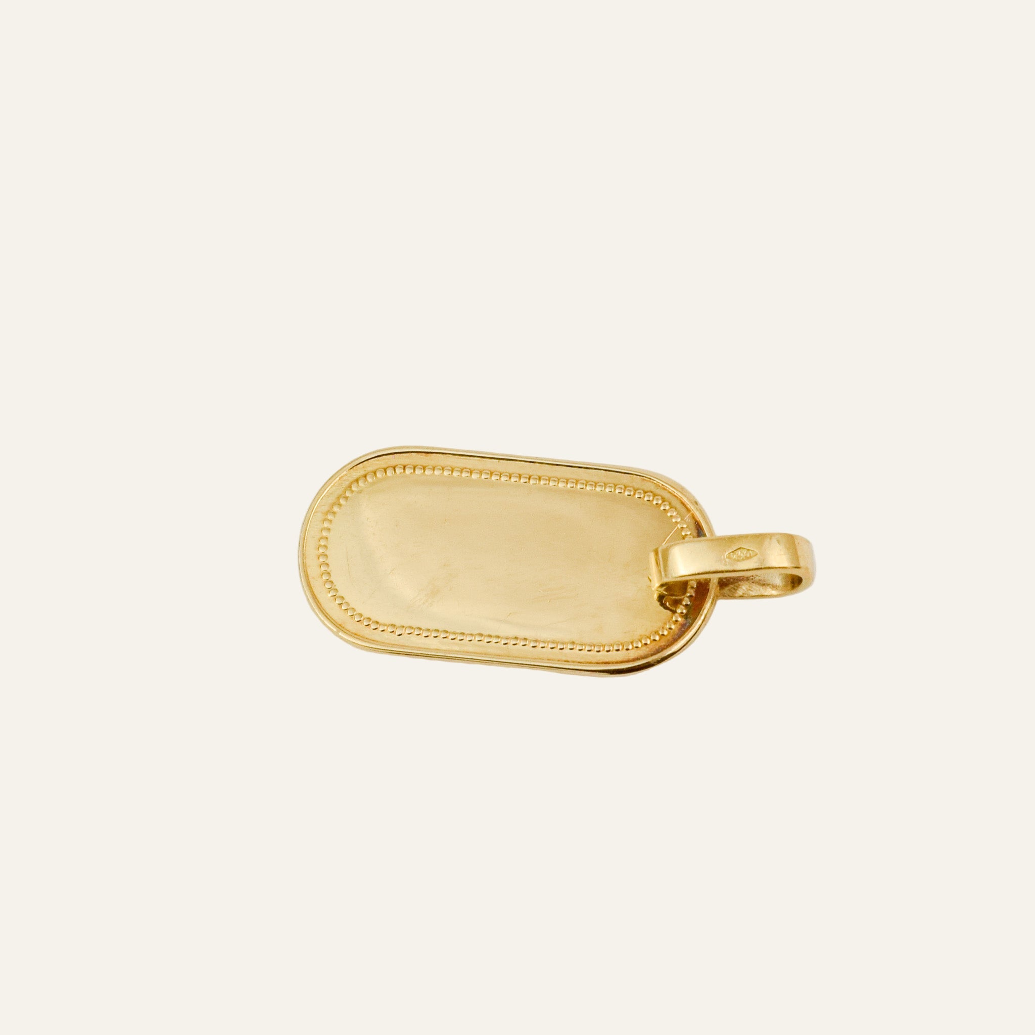 Beaded Oval Dog Tag