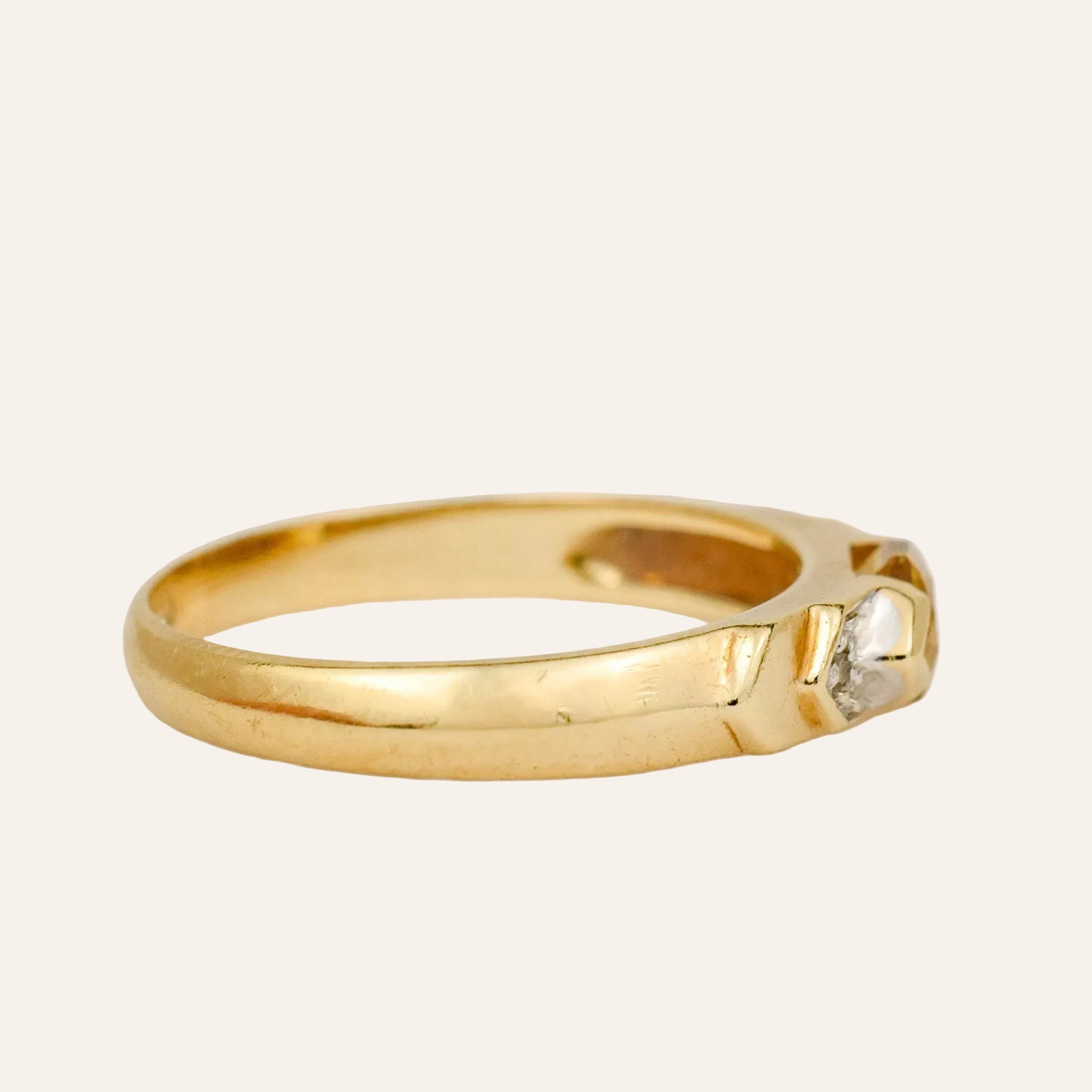 Vintage Topaz and Diamond Chevron Band