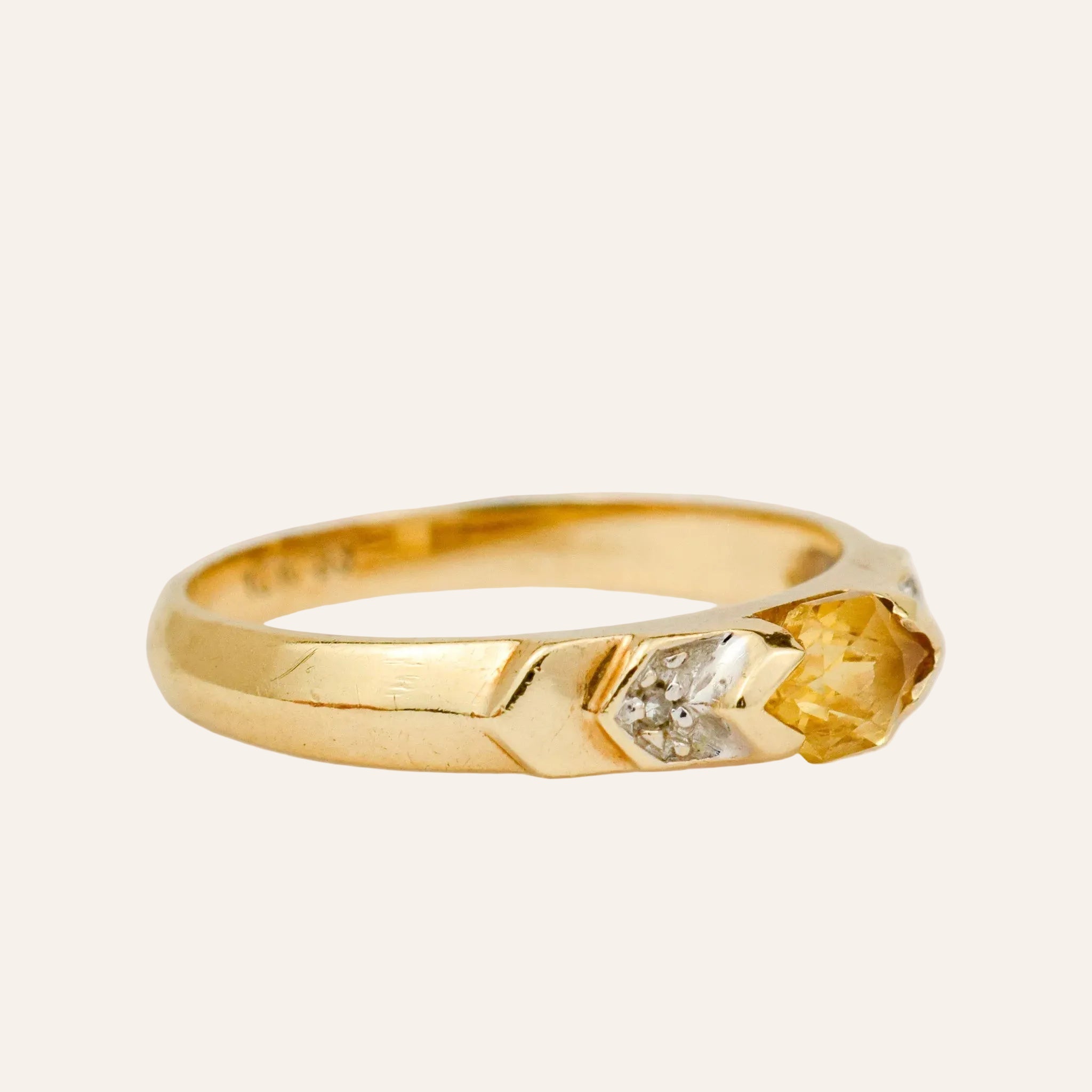 Vintage Topaz and Diamond Chevron Band