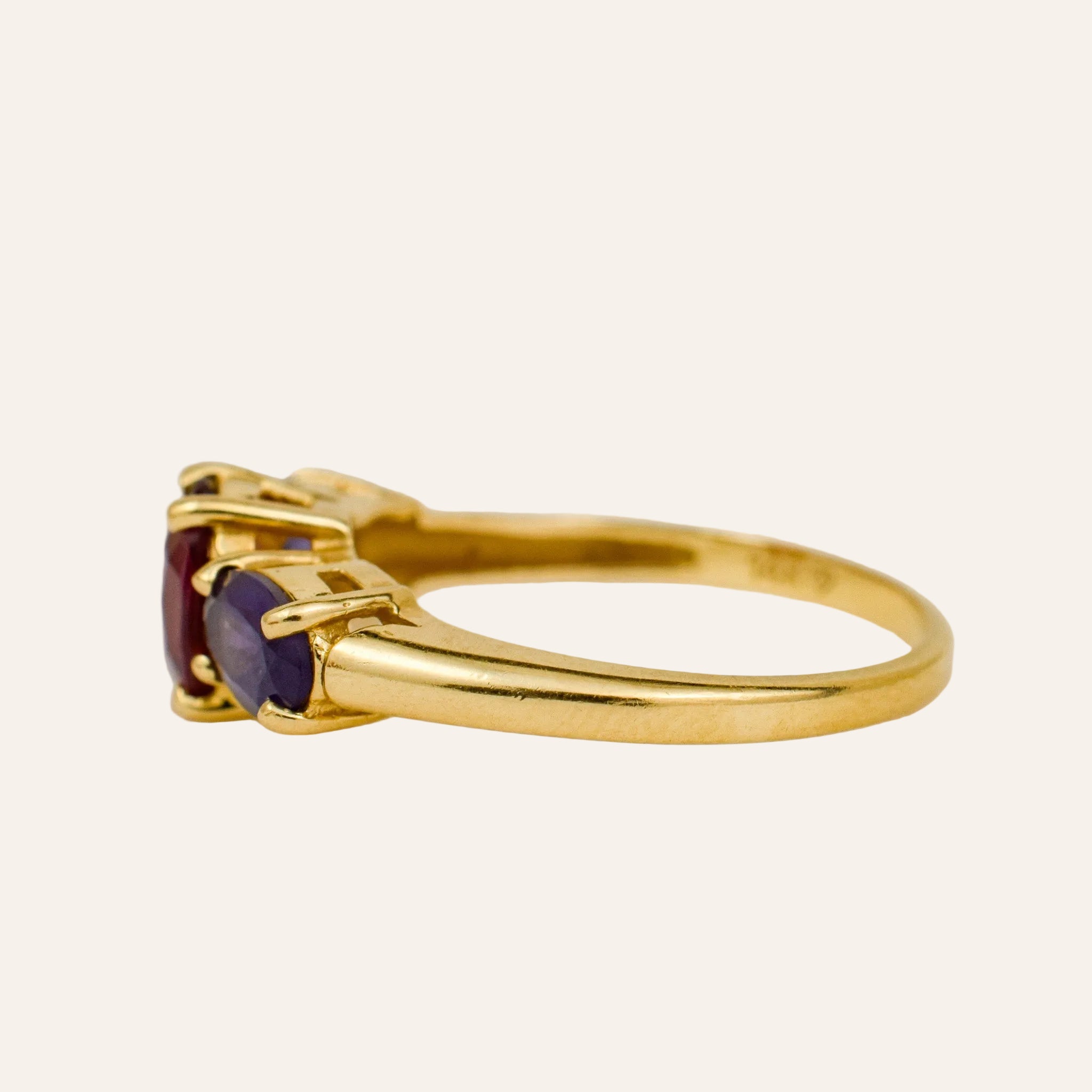 Amethyst & Rhodolite Garnet Trilogy Ring