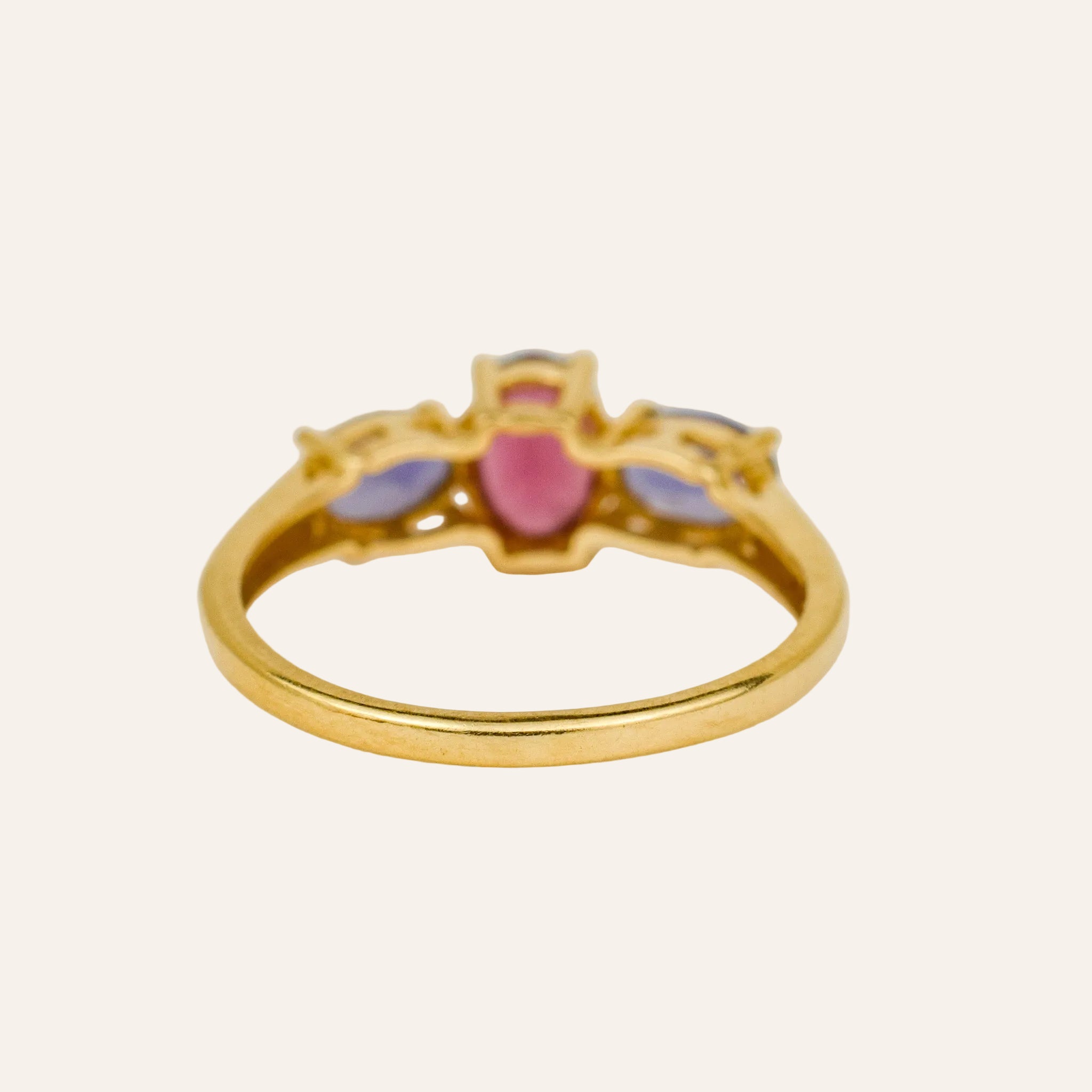 Amethyst & Rhodolite Garnet Trilogy Ring