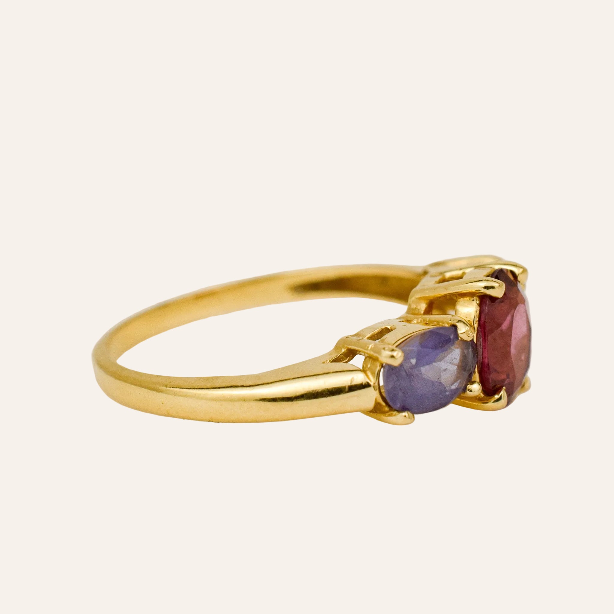 Amethyst & Rhodolite Garnet Trilogy Ring