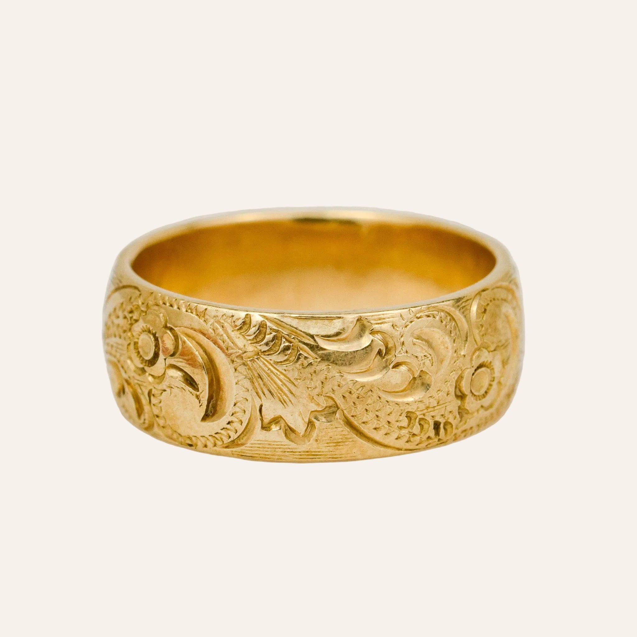 7.8mm Floral Etched Band