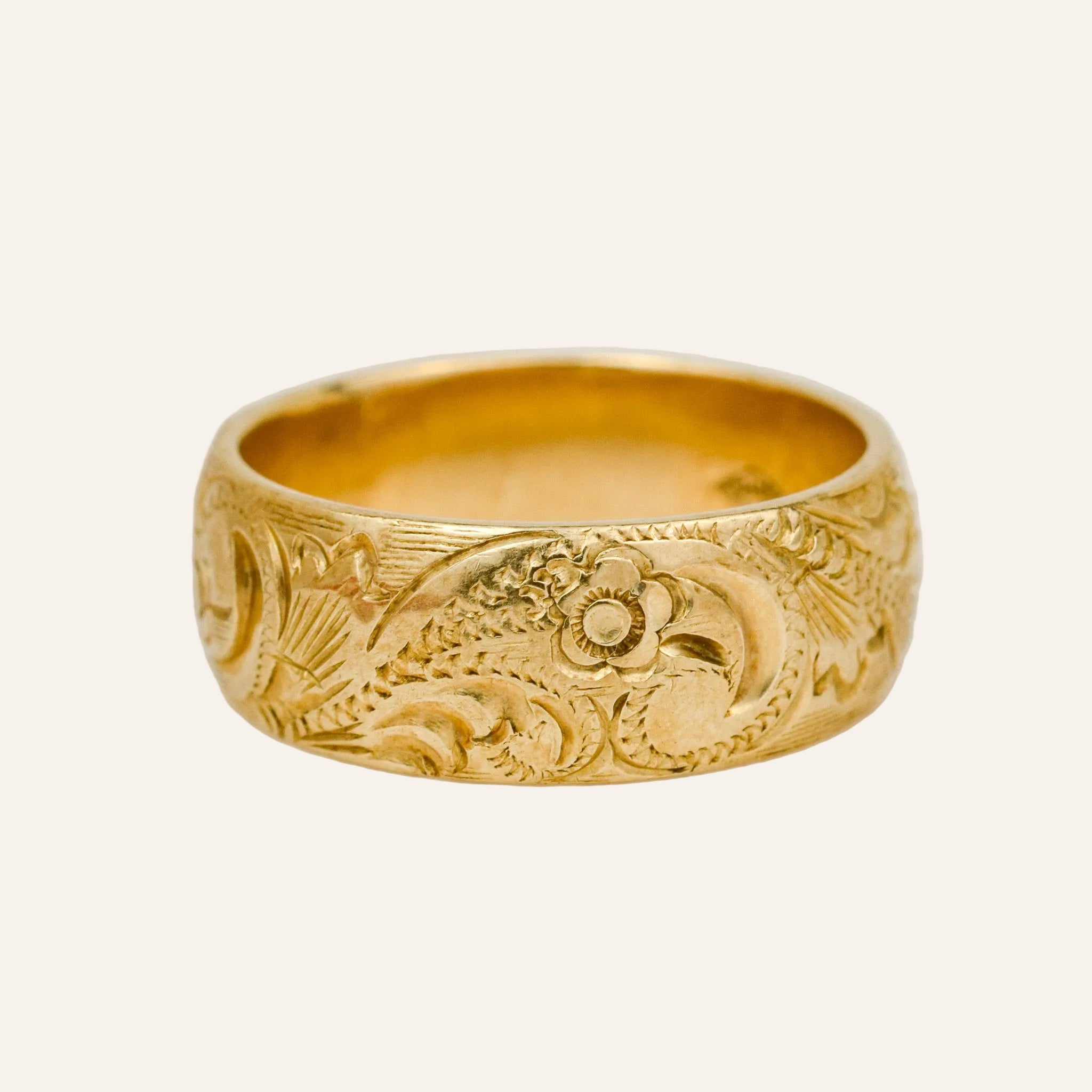 7.8mm Floral Etched Band