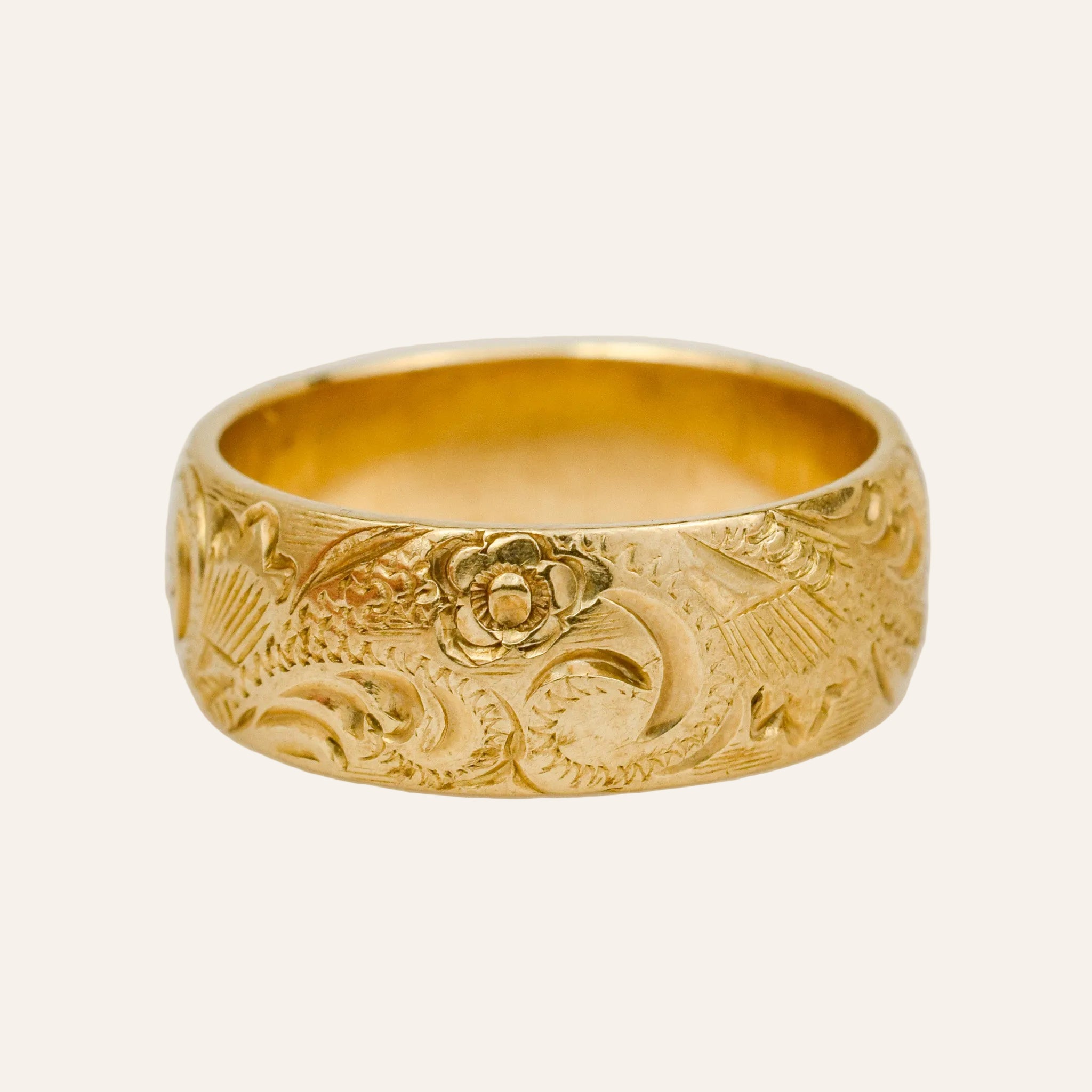7.8mm Floral Etched Band