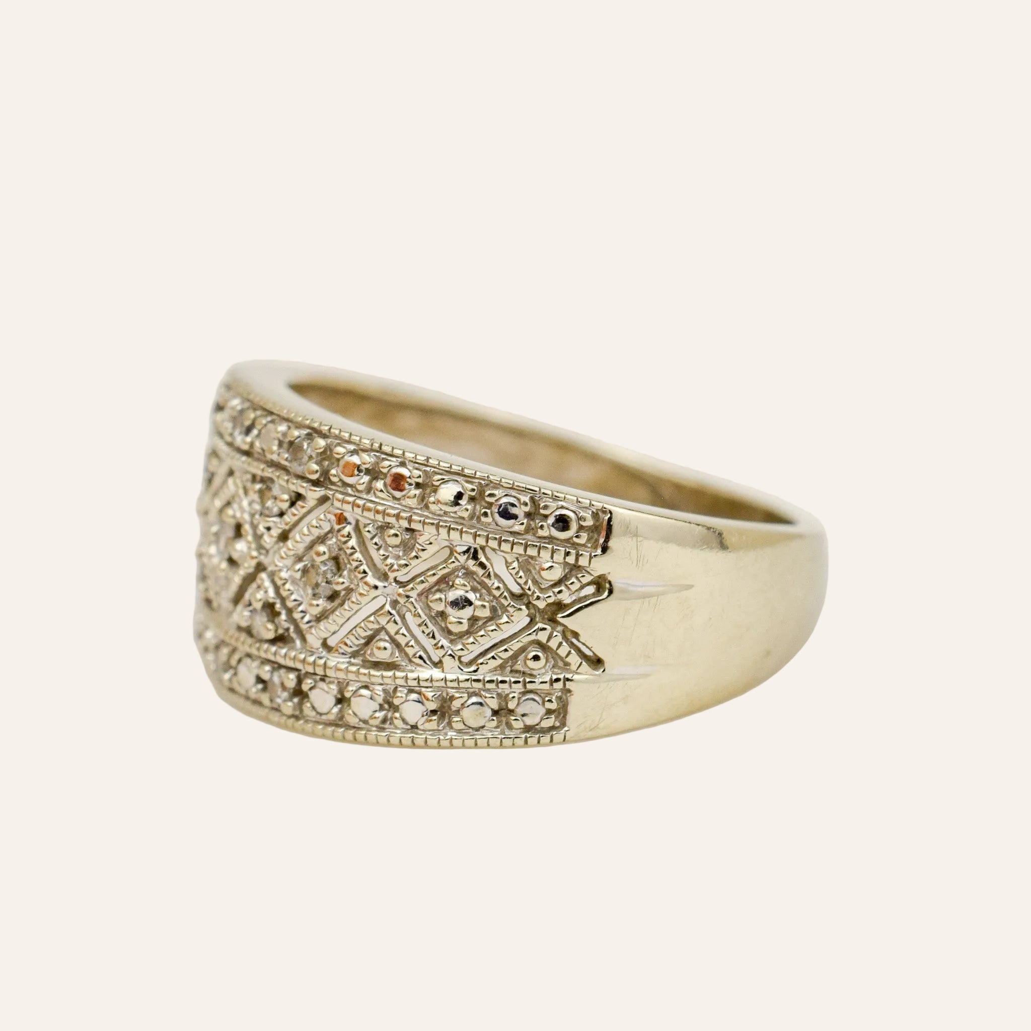 Art Deco Geometric Diamond Band