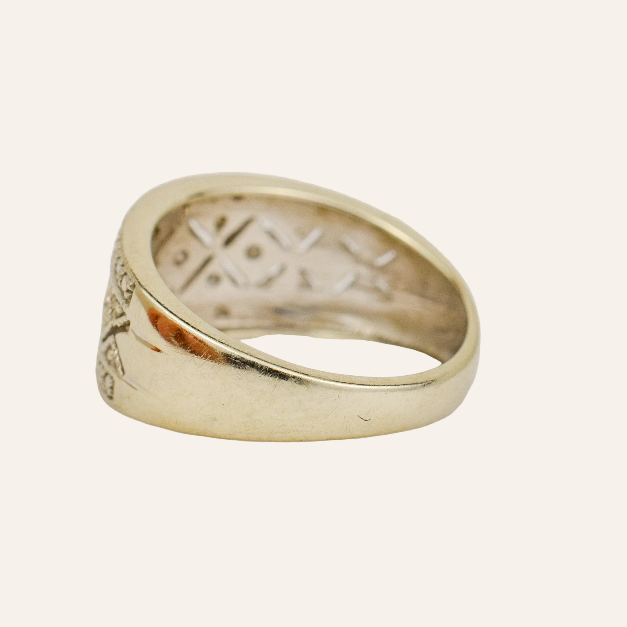Art Deco Geometric Diamond Band